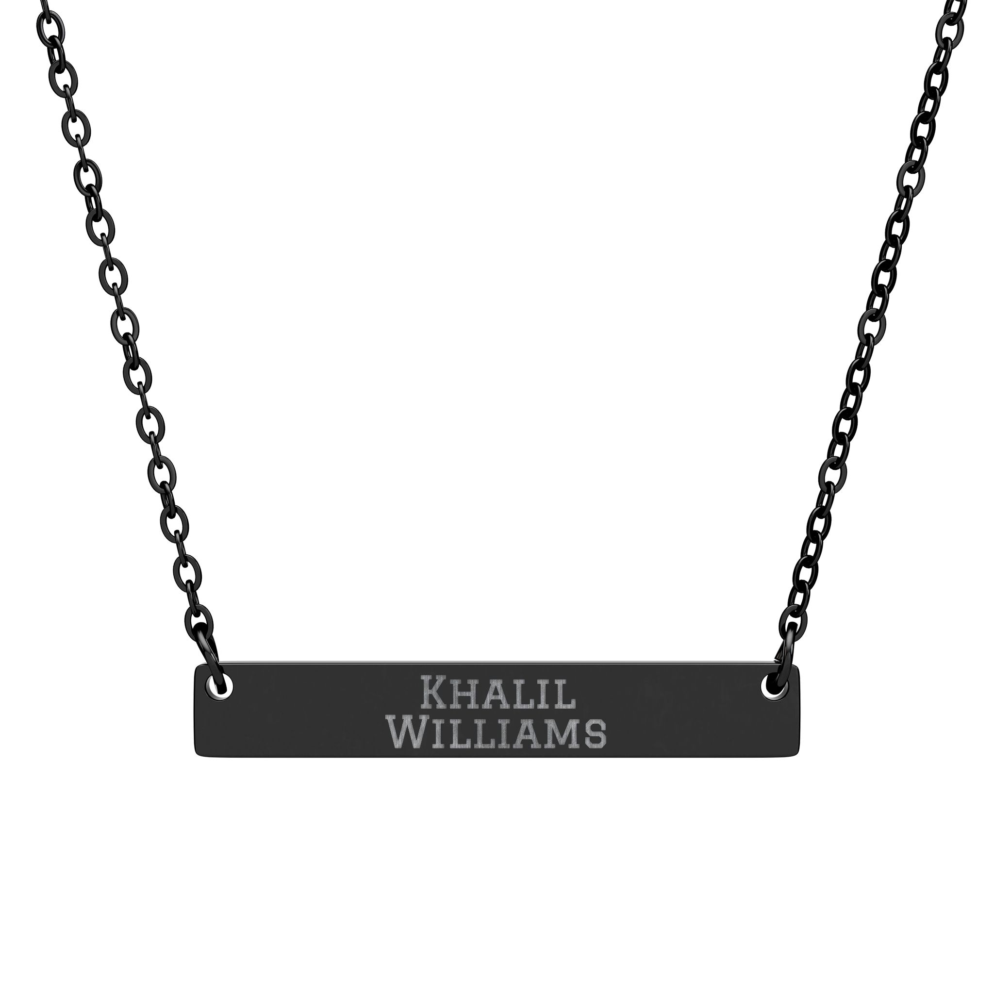 Engraved Bar Necklace — Classic in Black