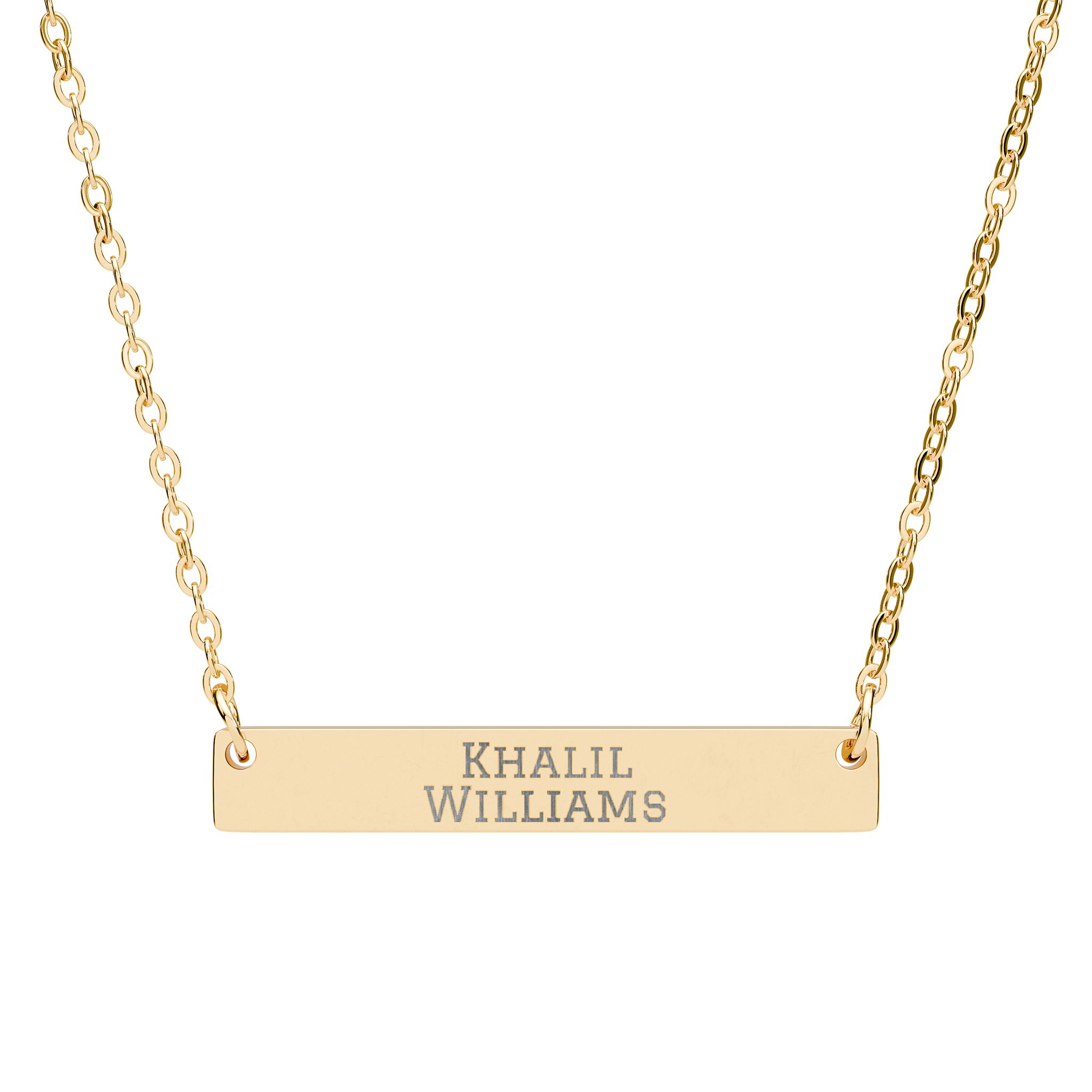 Engraved Bar Necklace — Classic in Gold