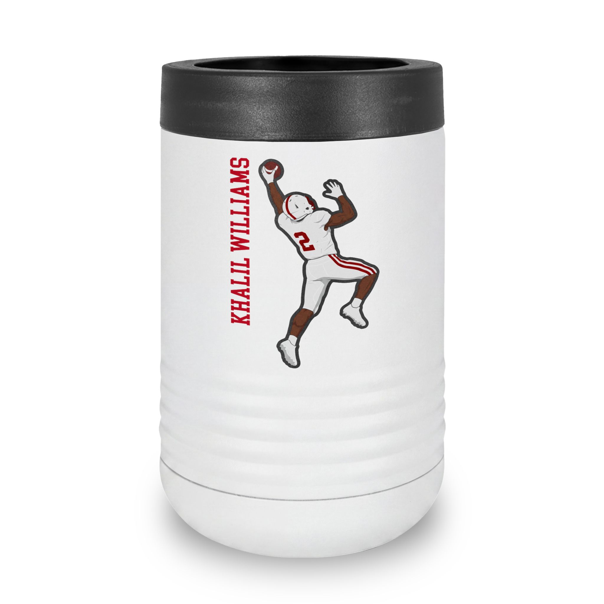 Stainless Can Cooler — character_name_vertical in White
