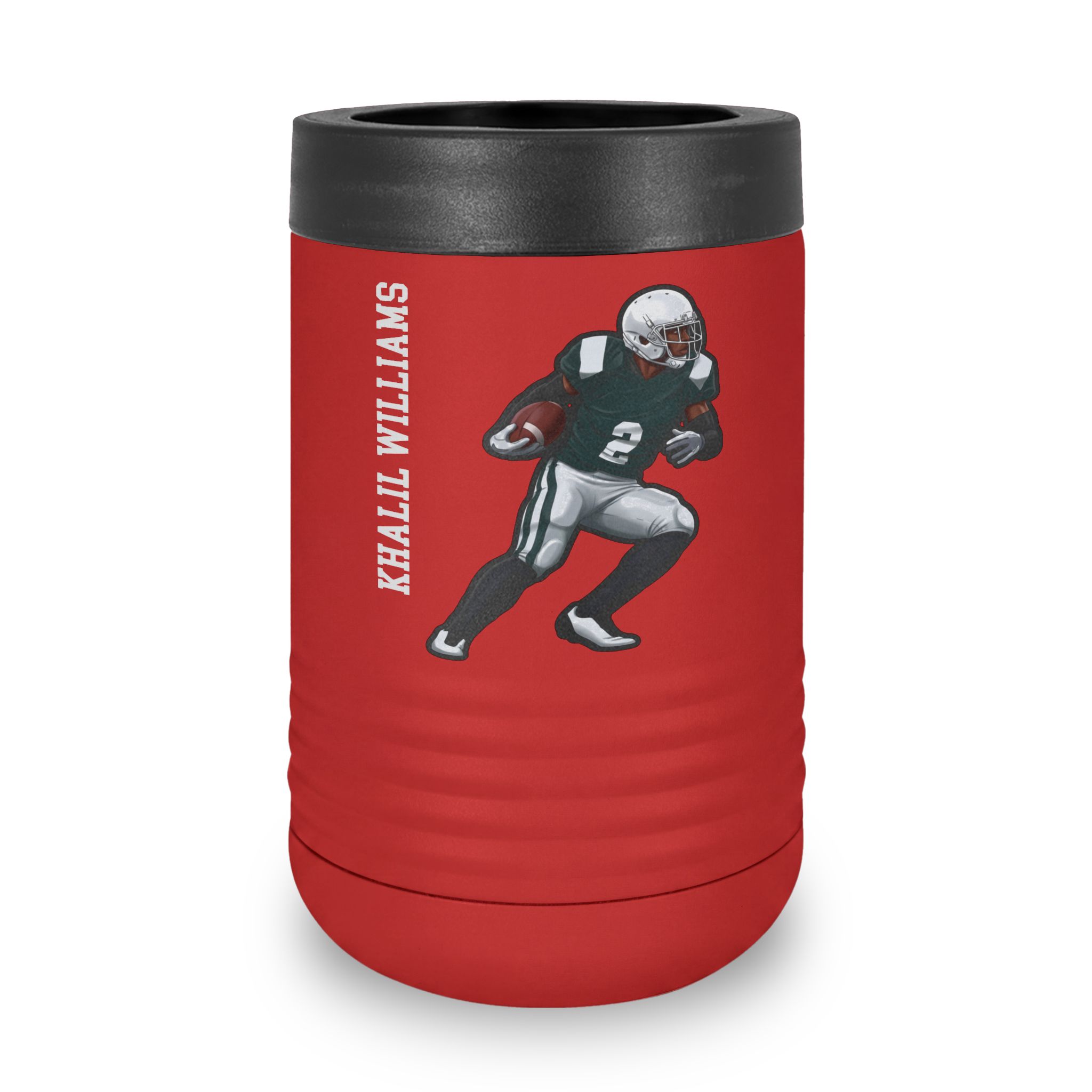 Stainless Can Cooler — character_name_vertical in Red