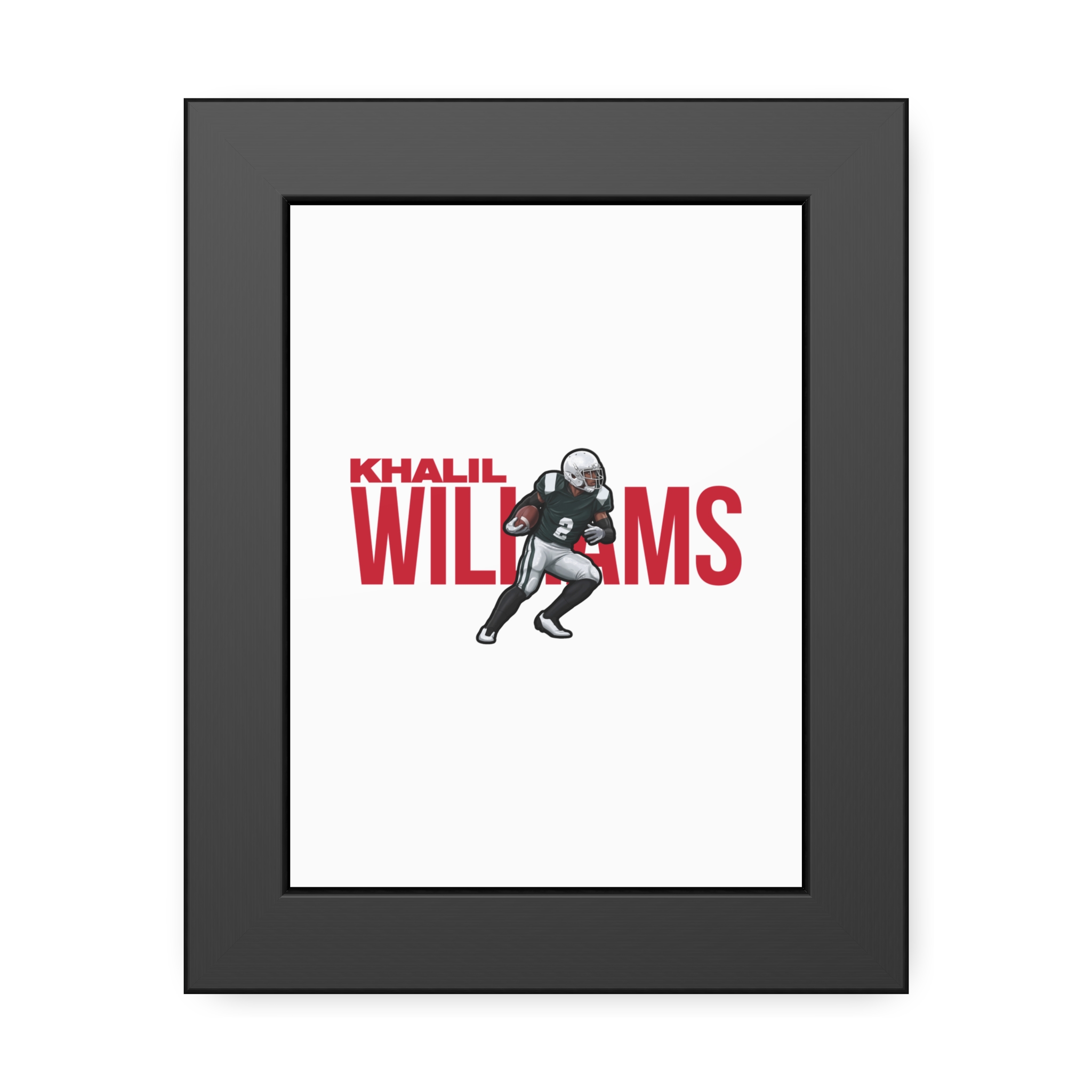 Framed Poster — character_player_name in Black