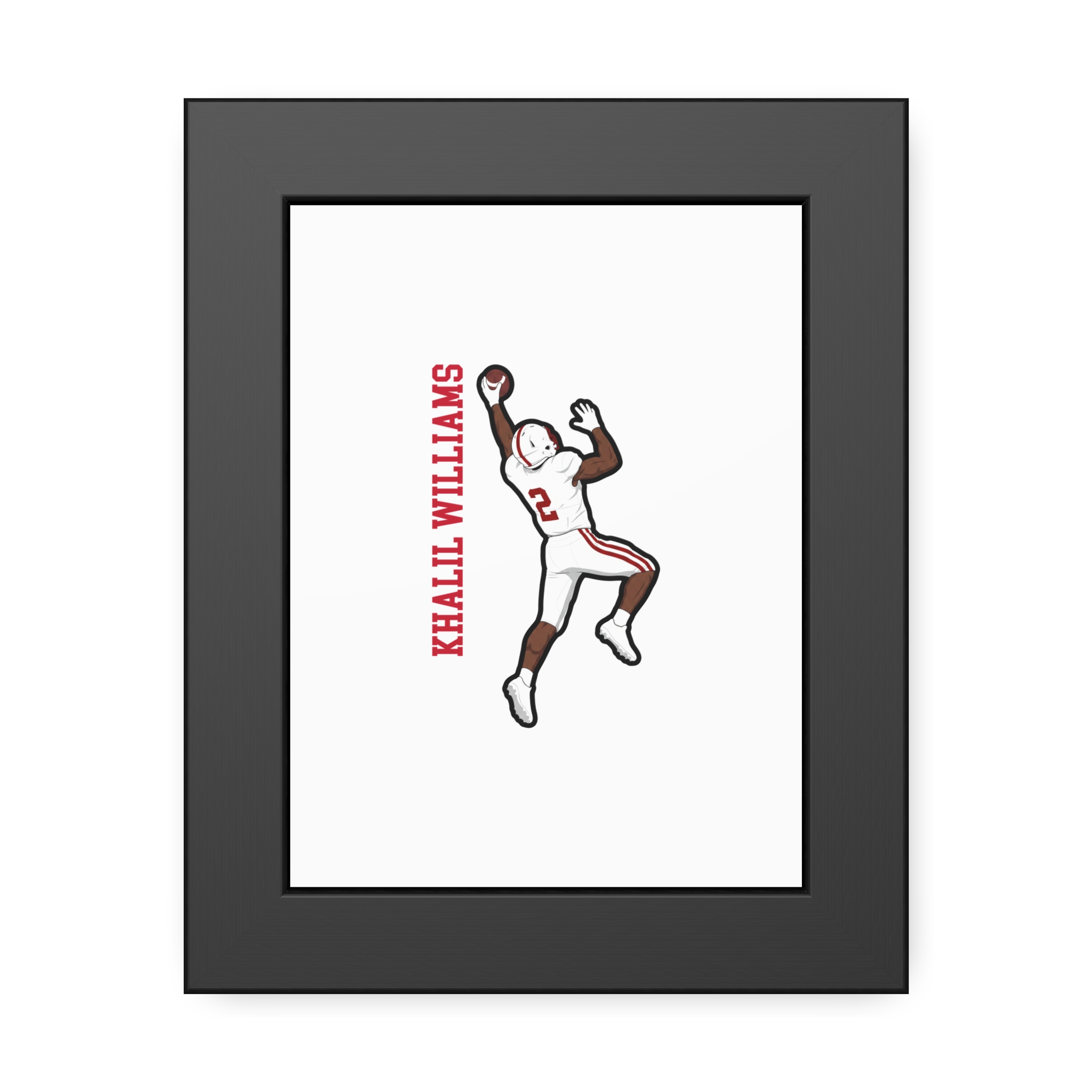 Framed Poster — character_name_vertical in Black