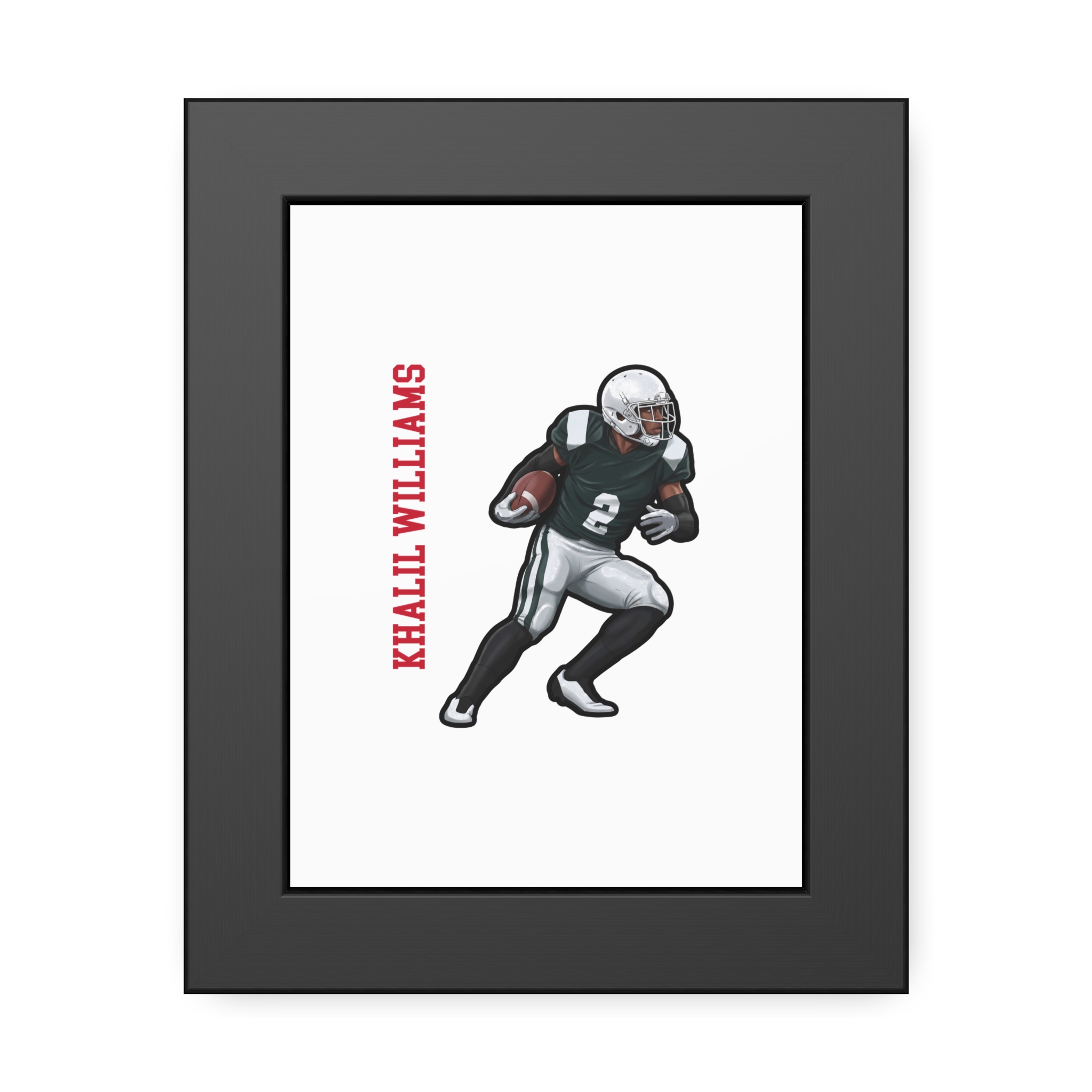 Framed Poster — character_name_vertical in Black