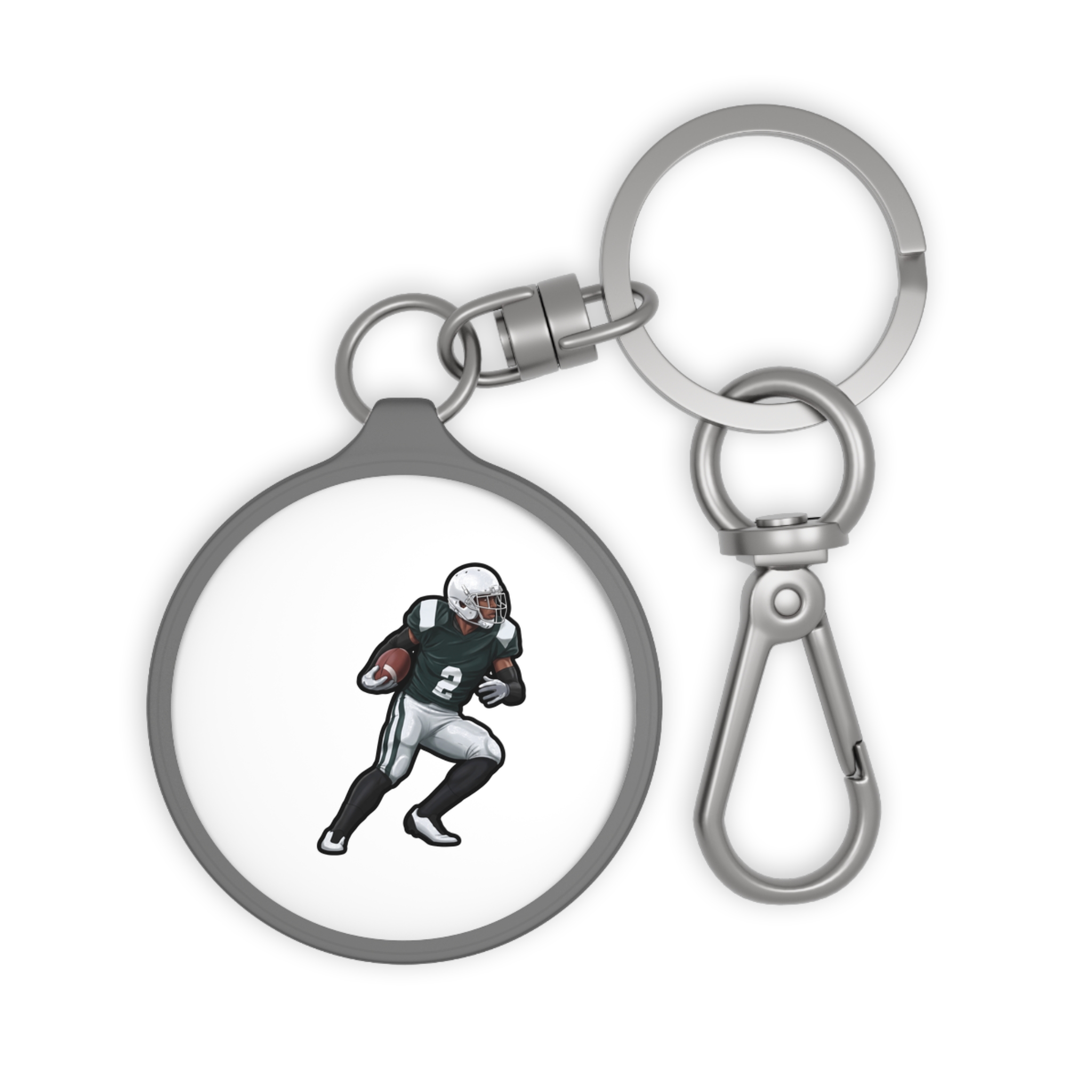Keychain — character_name_vertical in Grey