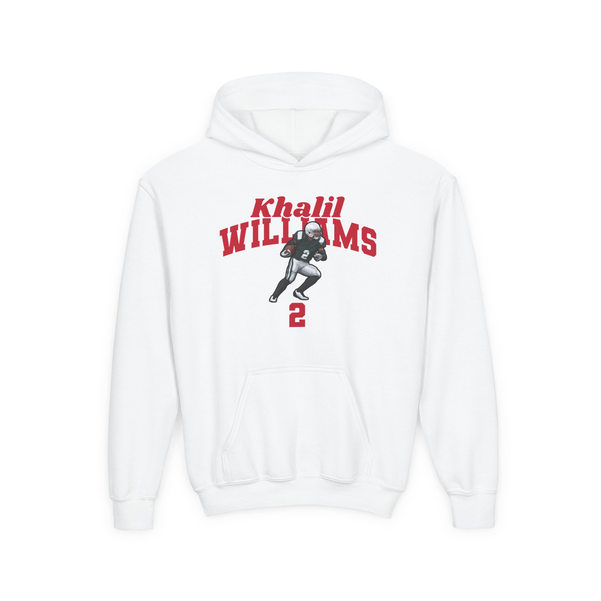Youth Hoodie — character_signature_arch in White