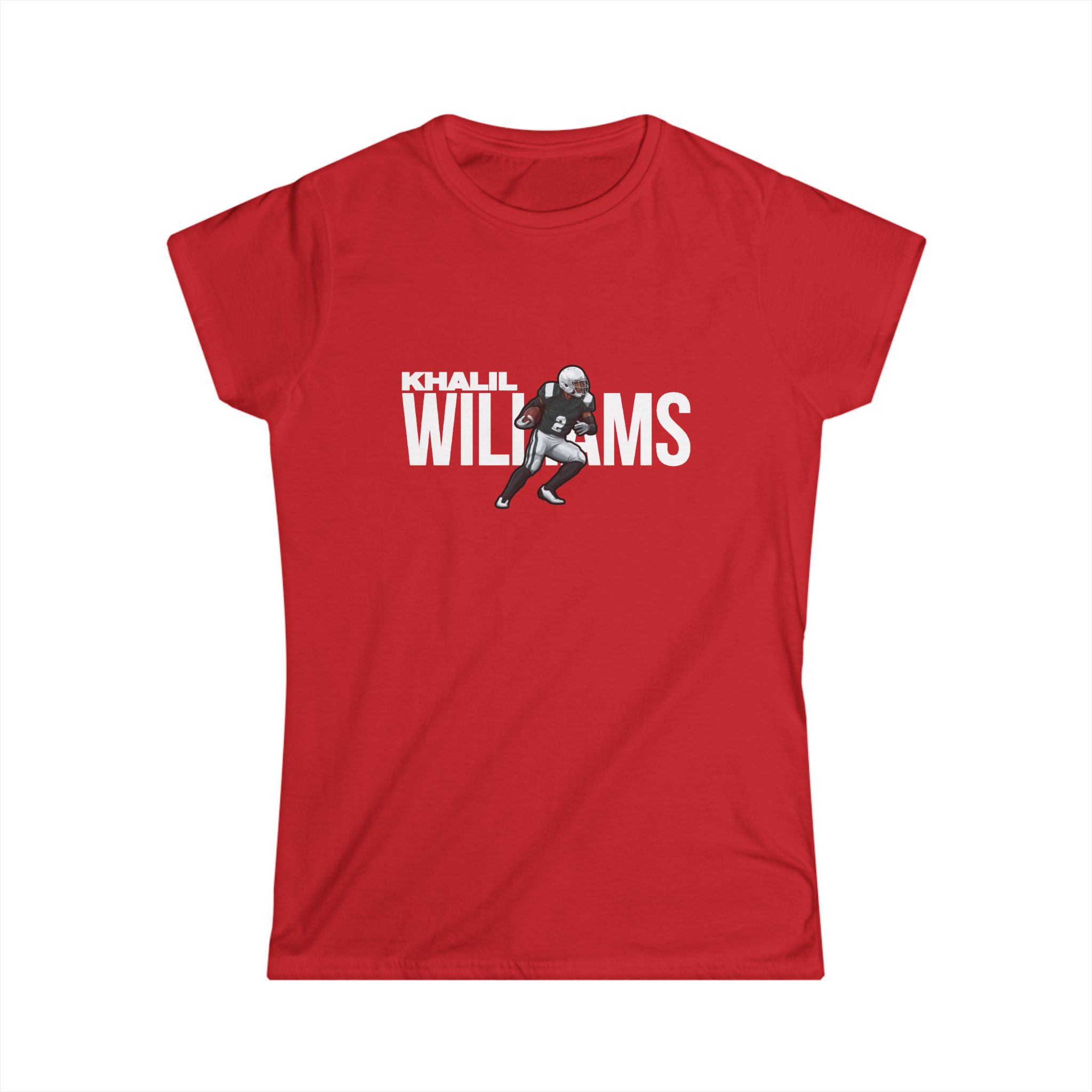 Women's Softstyle Tee — character_player_name in Red