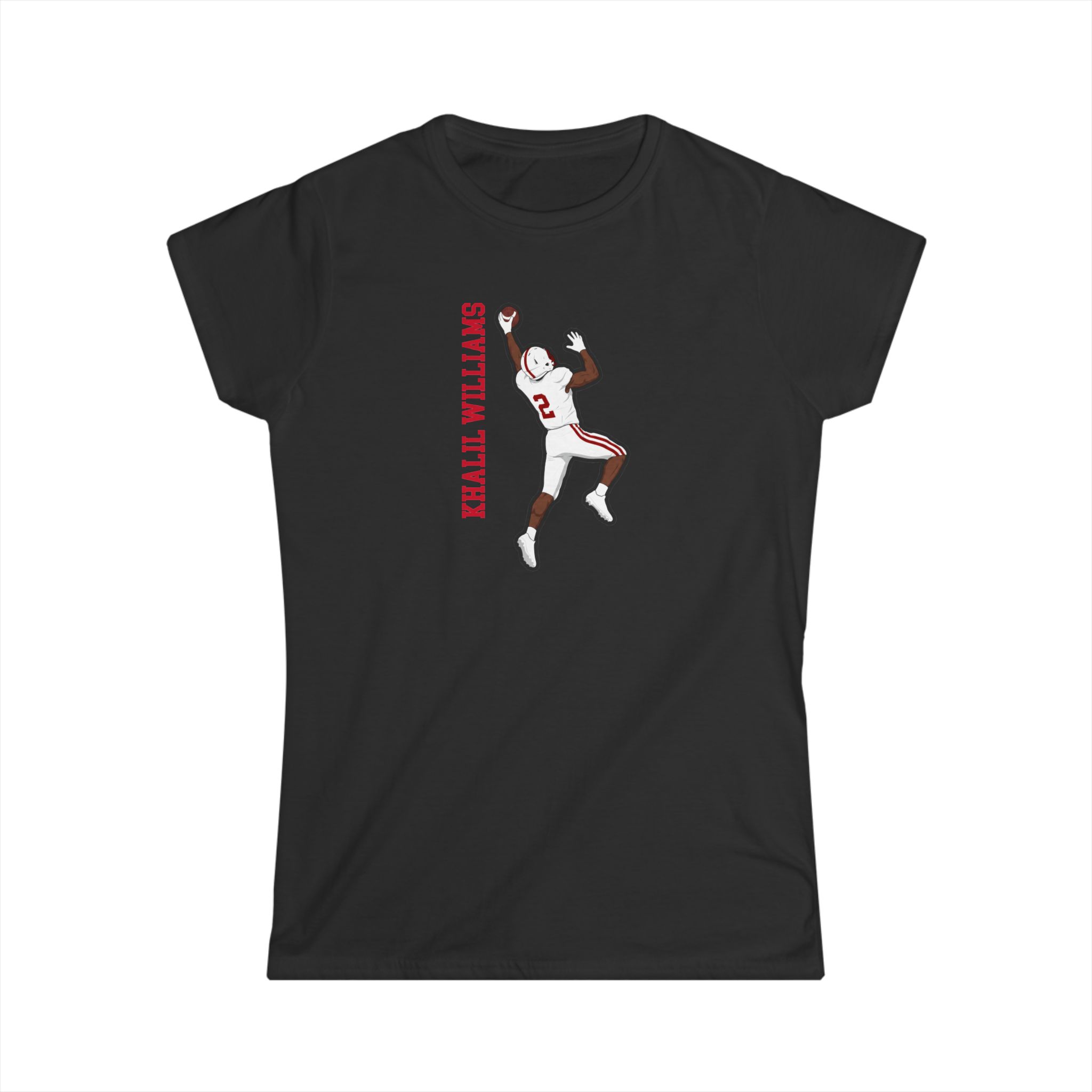 Women's Softstyle Tee — character_name_vertical in Black