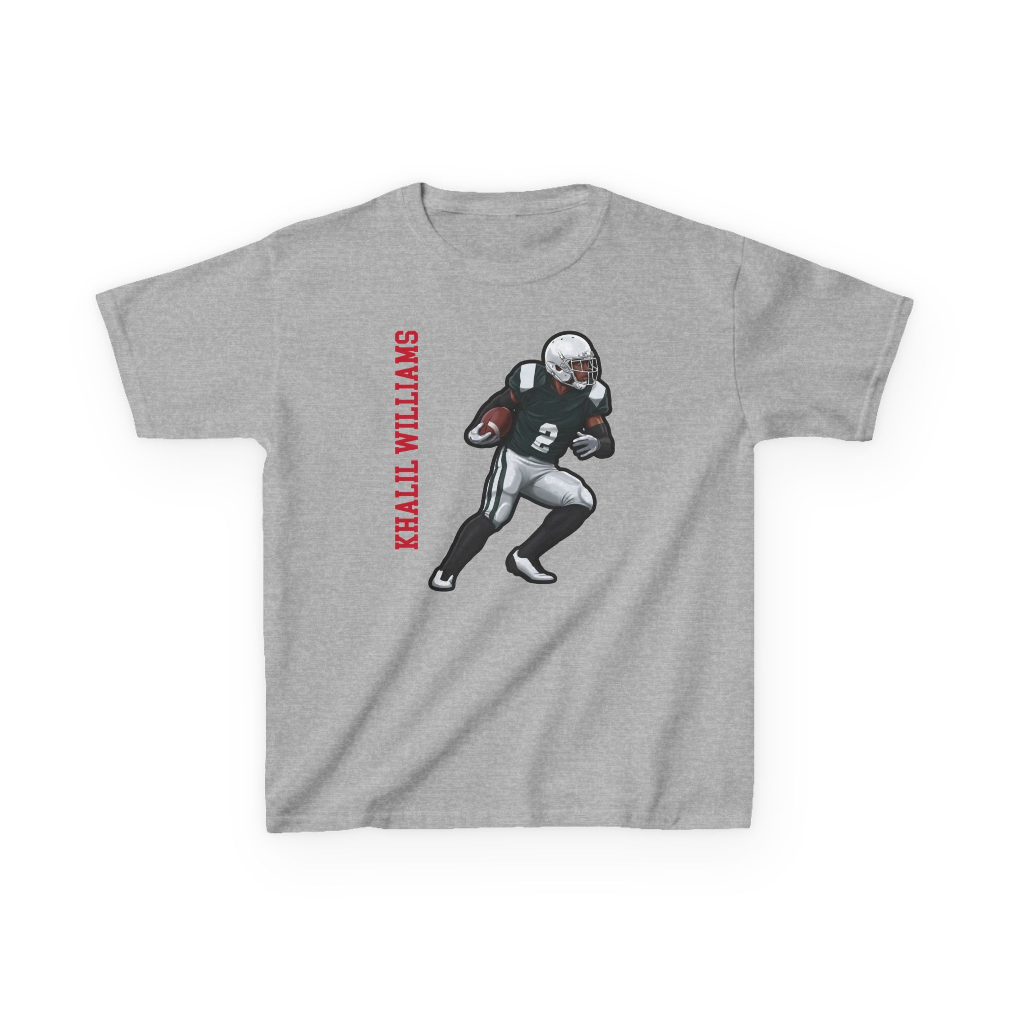 Youth Tee — character_name_vertical in Grey