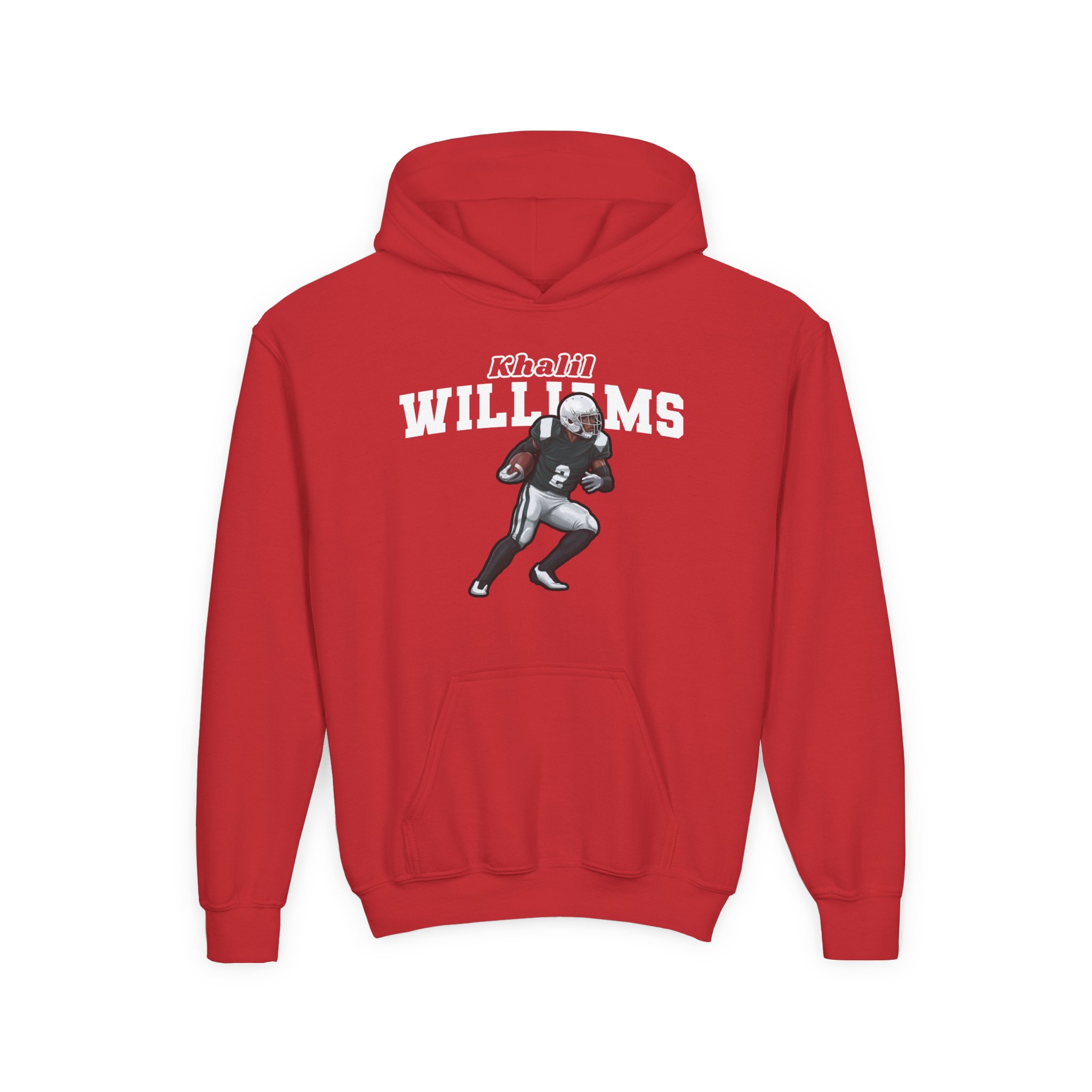 Youth Hoodie — character_name_arch in Red