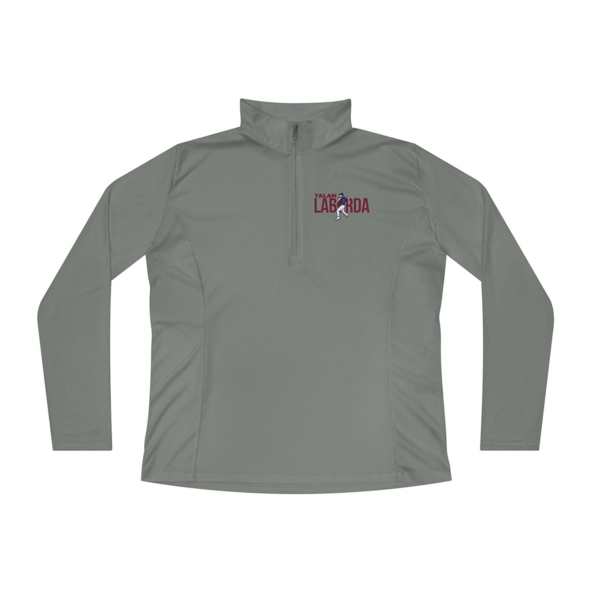 Women's Q-Zip Pullover — character_player_name in Grey