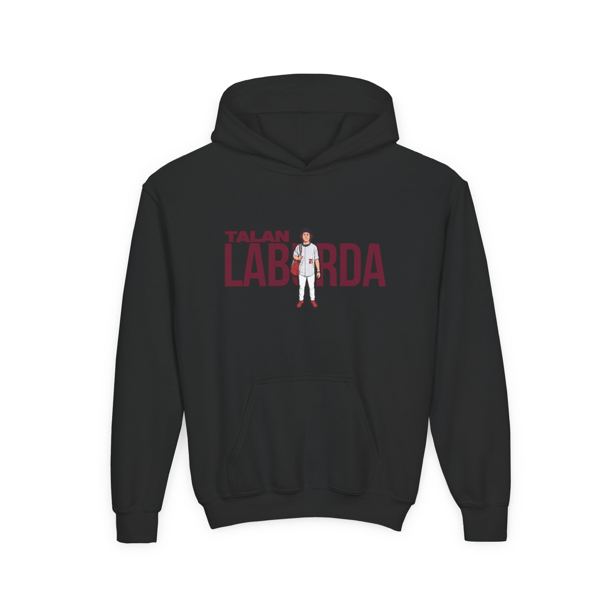 Youth Hoodie — character_player_name in Black