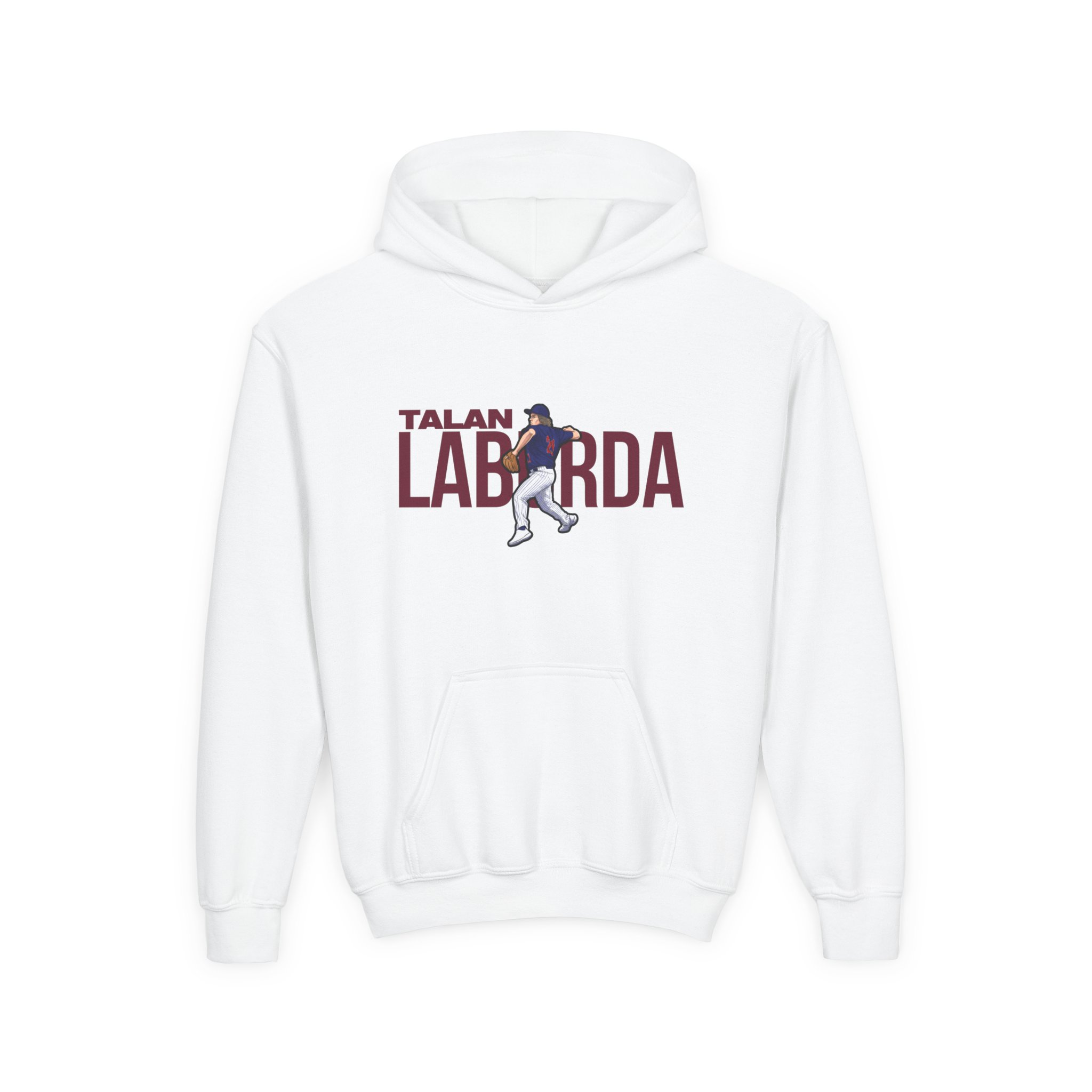 Youth Hoodie — character_player_name in White