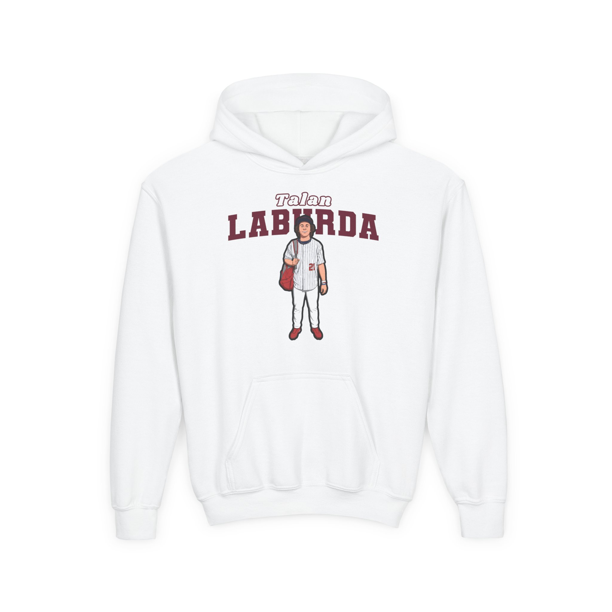 Youth Hoodie — character_name_arch in White