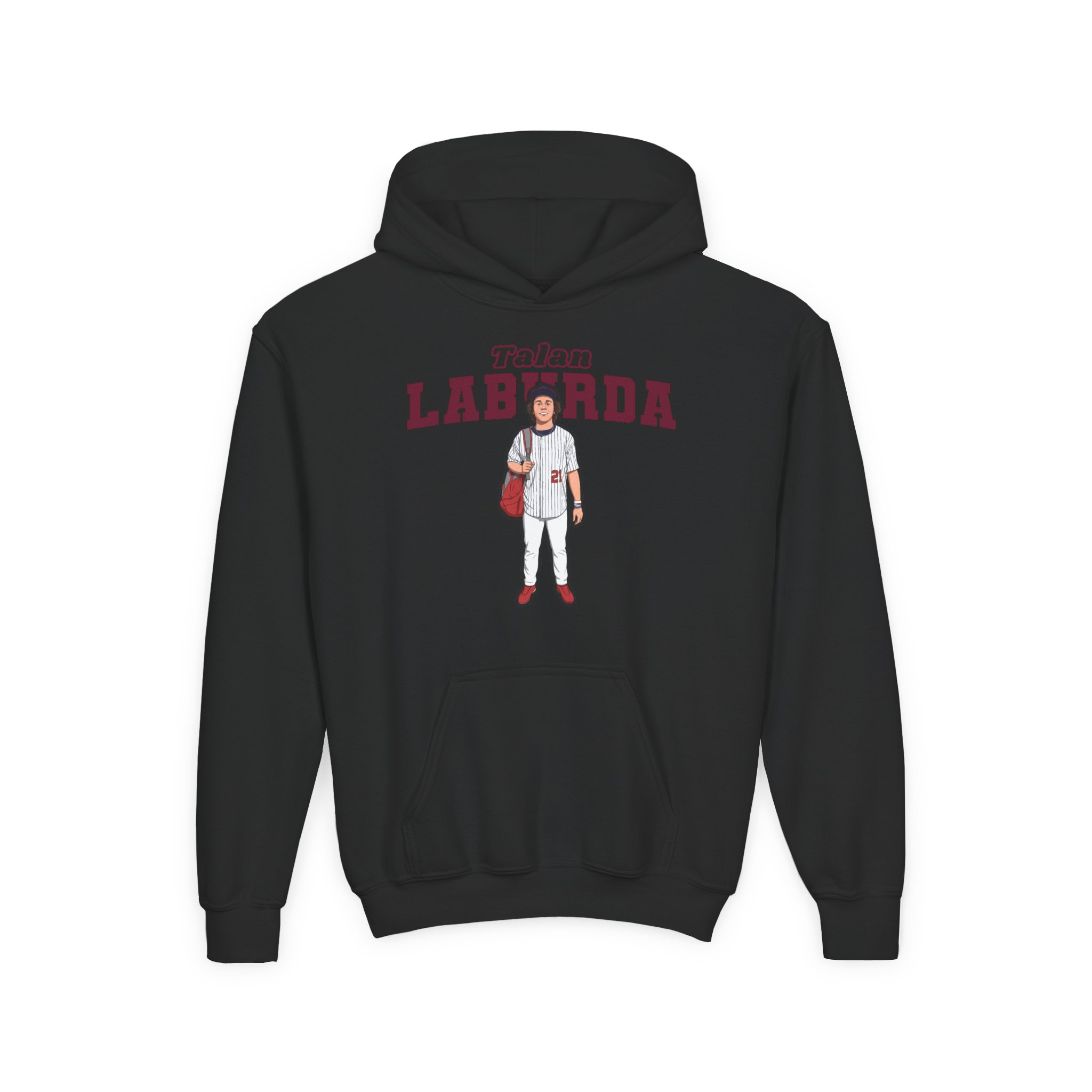 Youth Hoodie — character_name_arch in Black