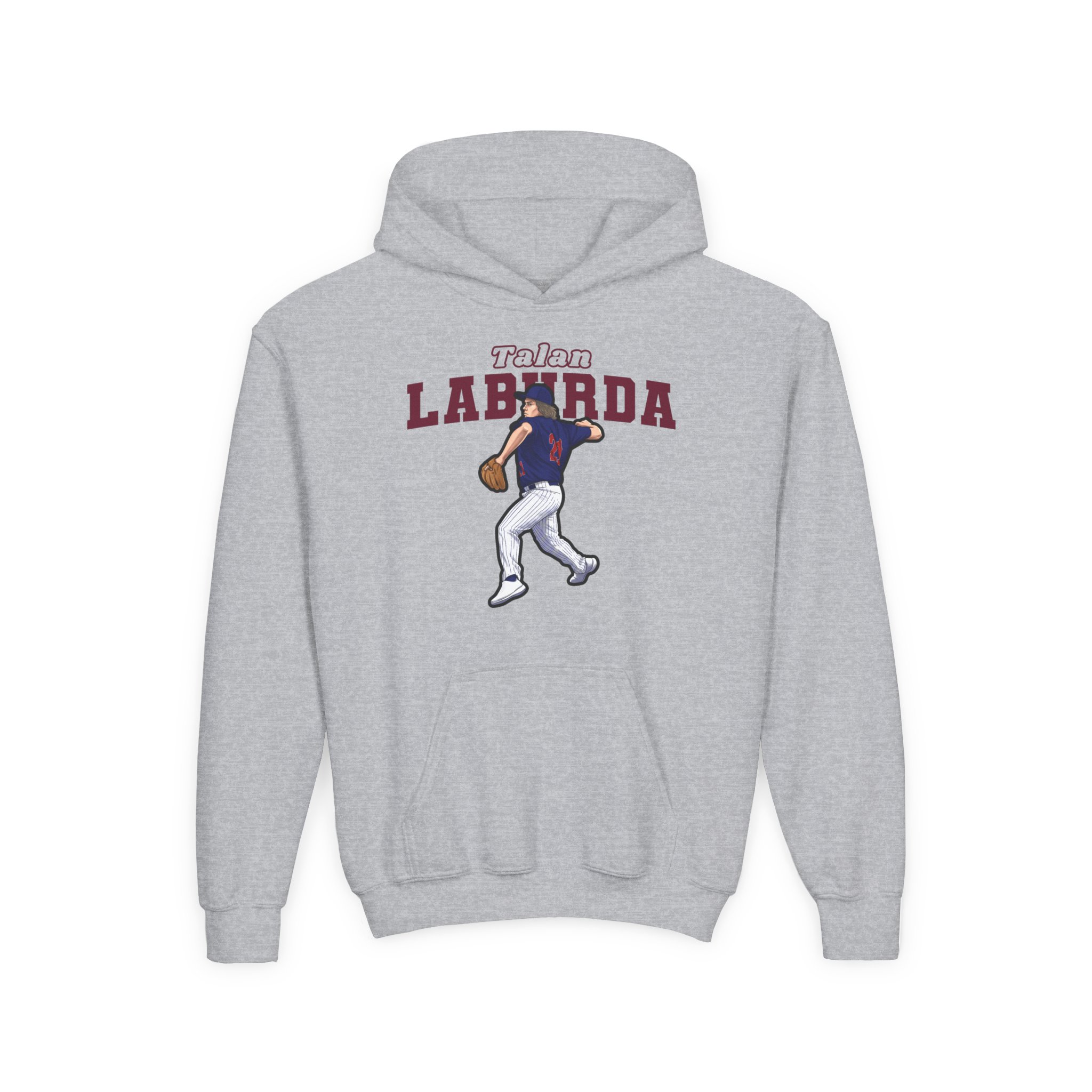 Youth Hoodie — character_name_arch in Grey