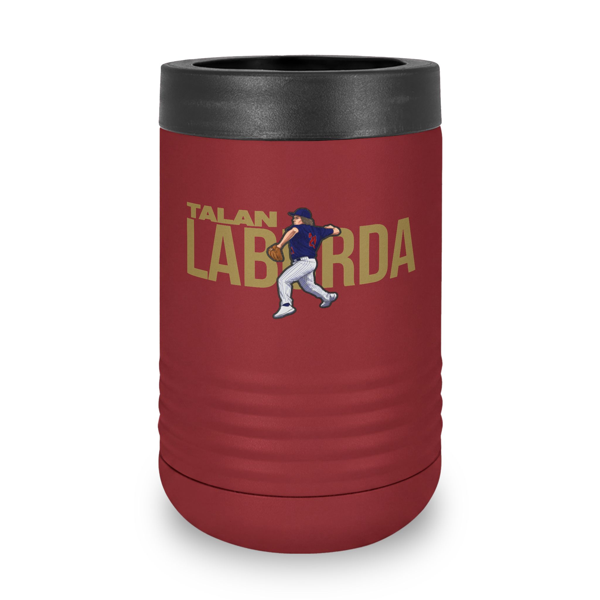 Stainless Can Cooler — character_player_name in Maroon