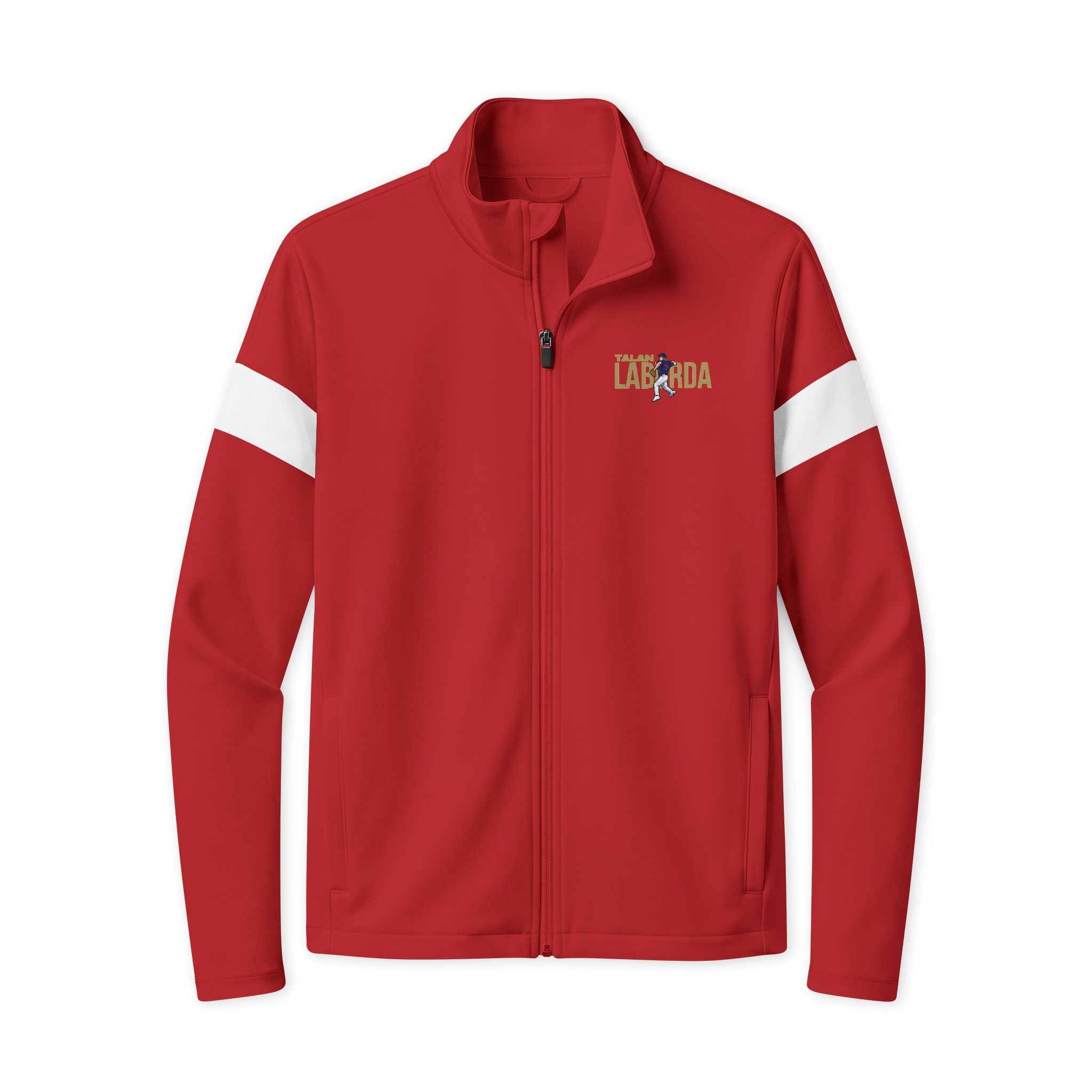 Travel Full-Zip Jacket — character_player_name in Deep Red/ White