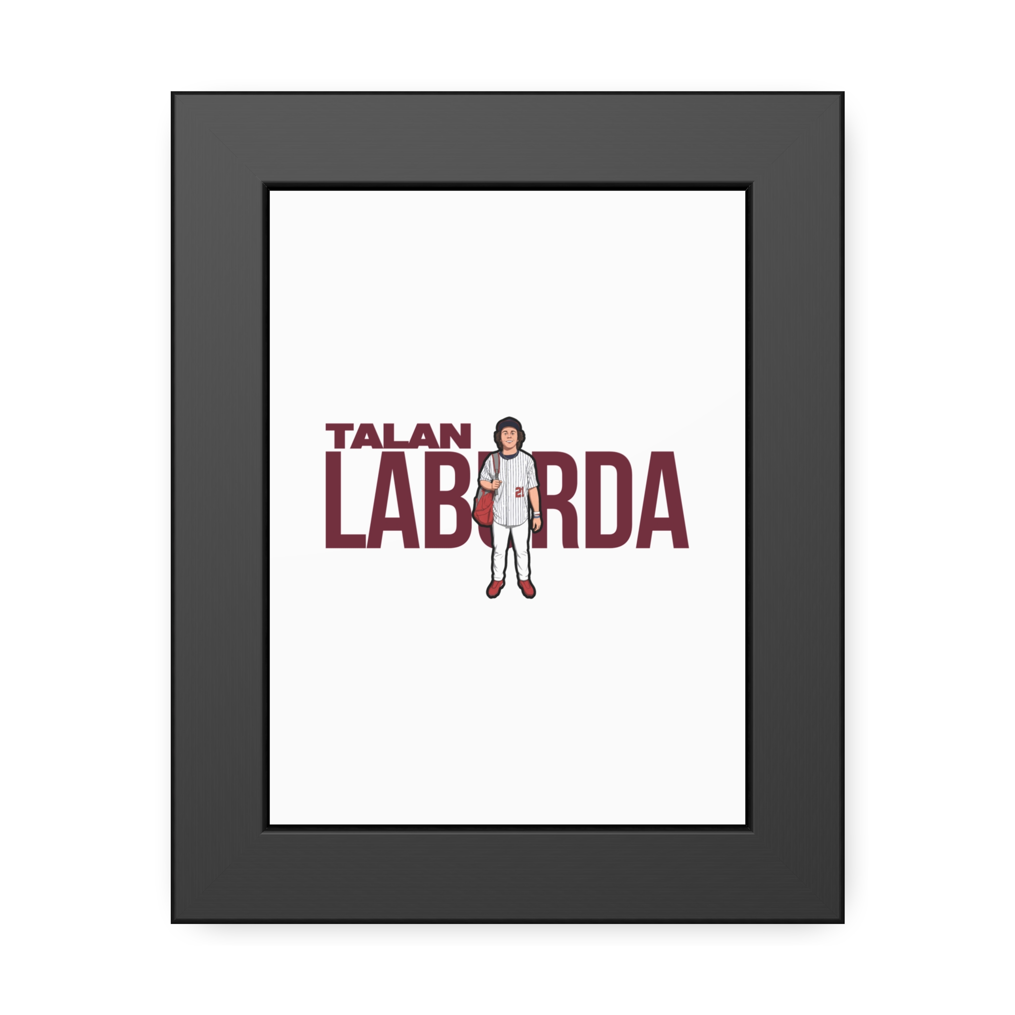Framed Poster — character_player_name in Black