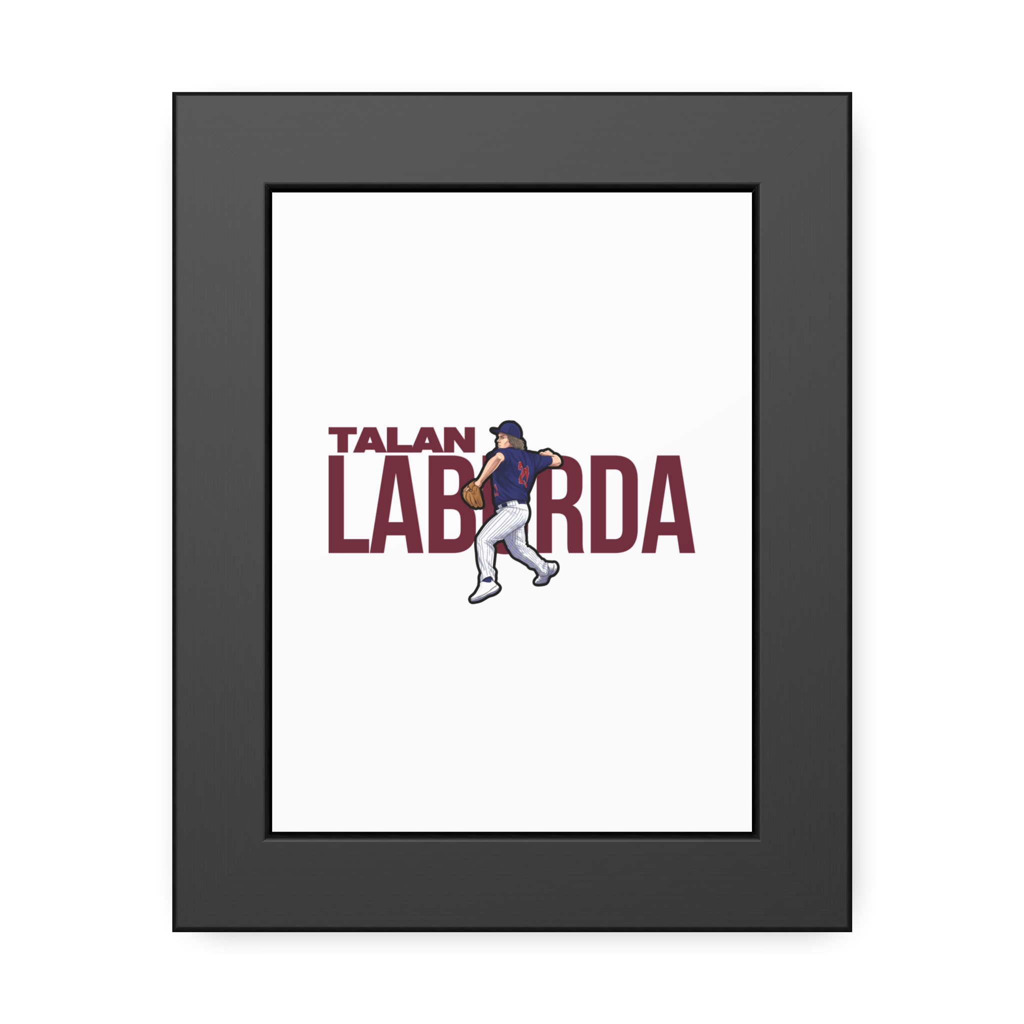 Framed Poster — character_player_name in Black