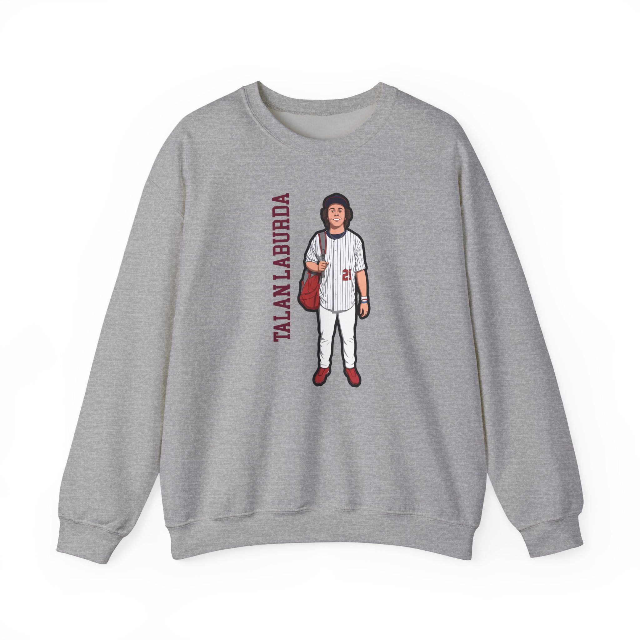 Crewneck Sweatshirt — character_name_vertical in Grey