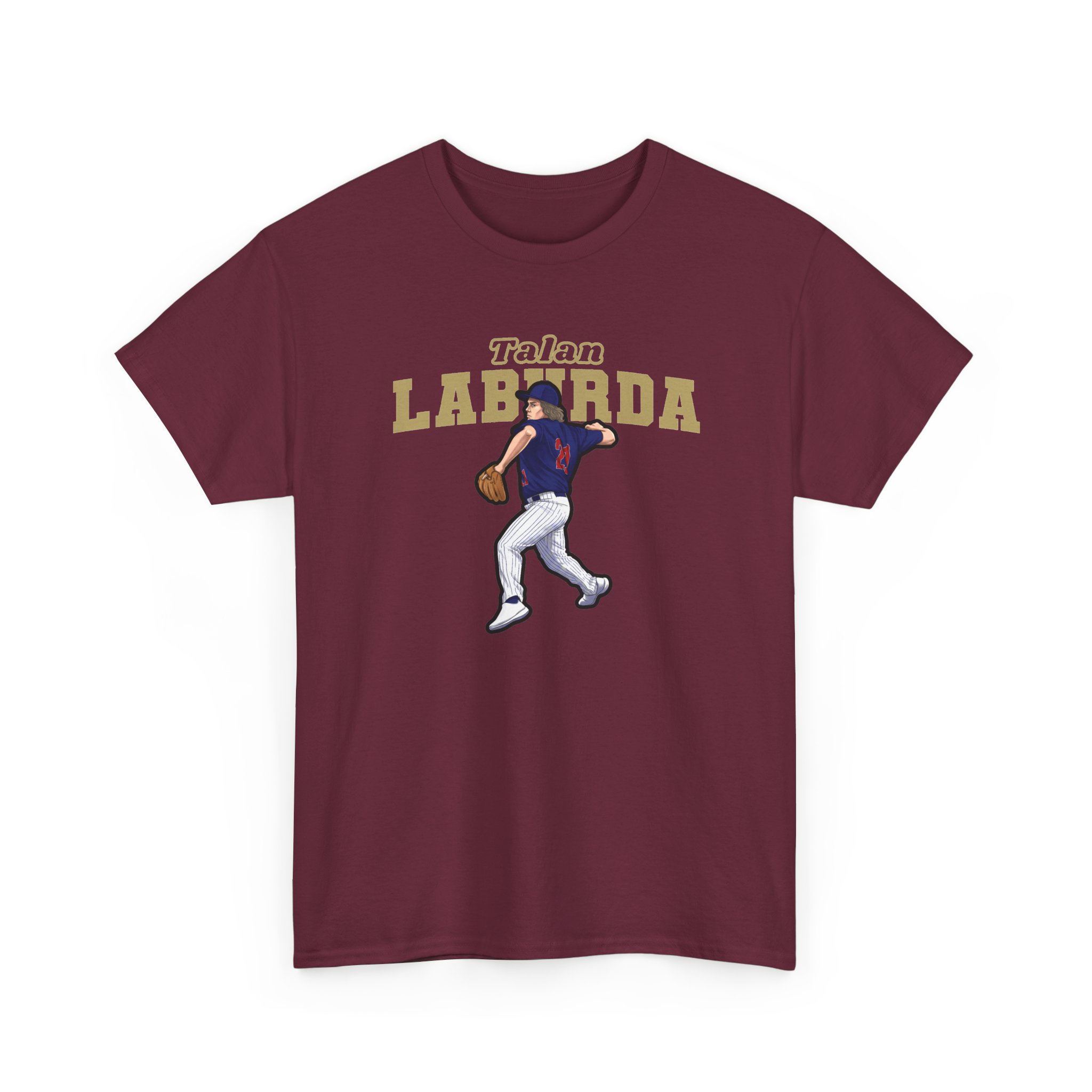 Tee — character_name_arch in Maroon