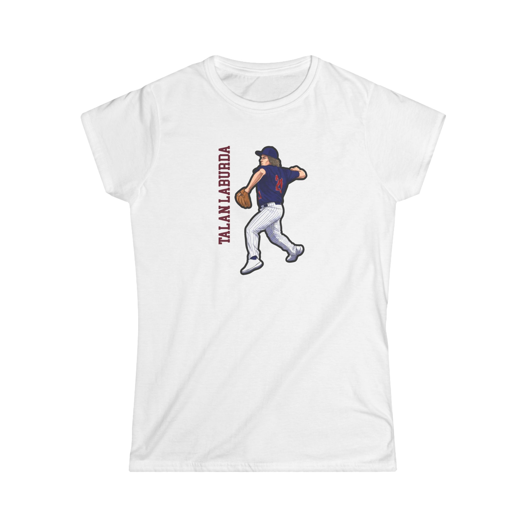 Women's Softstyle Tee — character_name_vertical in White