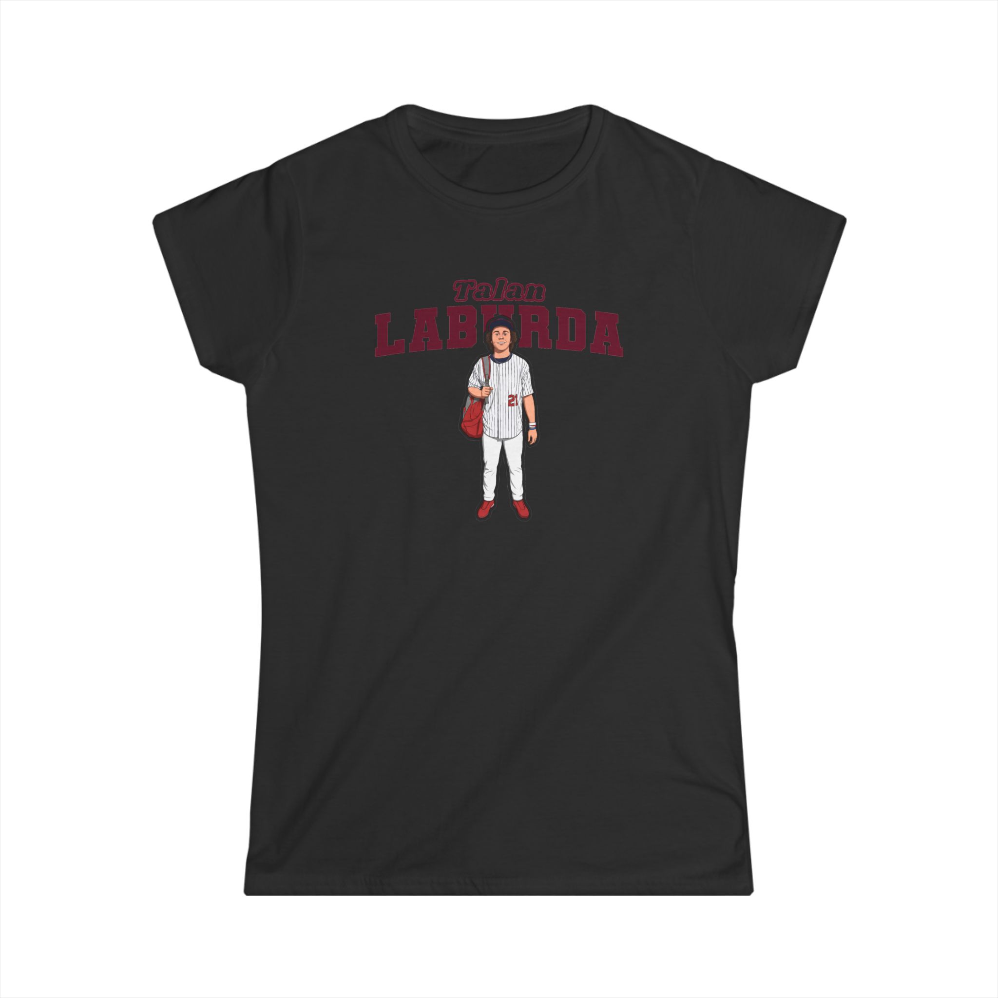 Women's Softstyle Tee — character_name_arch in Black