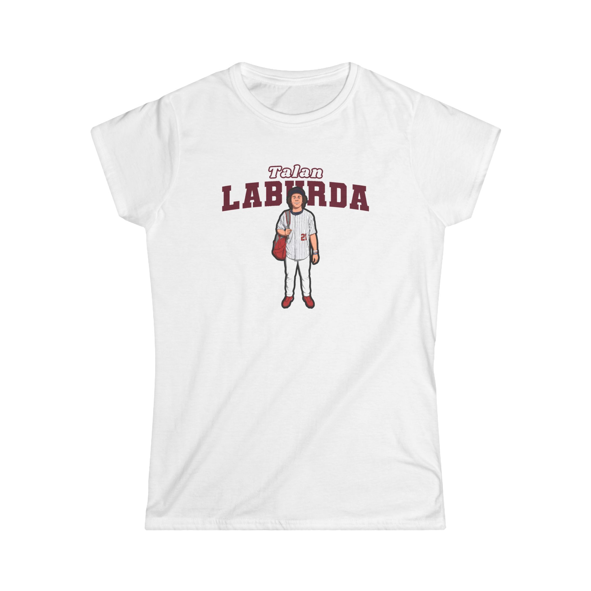 Women's Softstyle Tee — character_name_arch in White