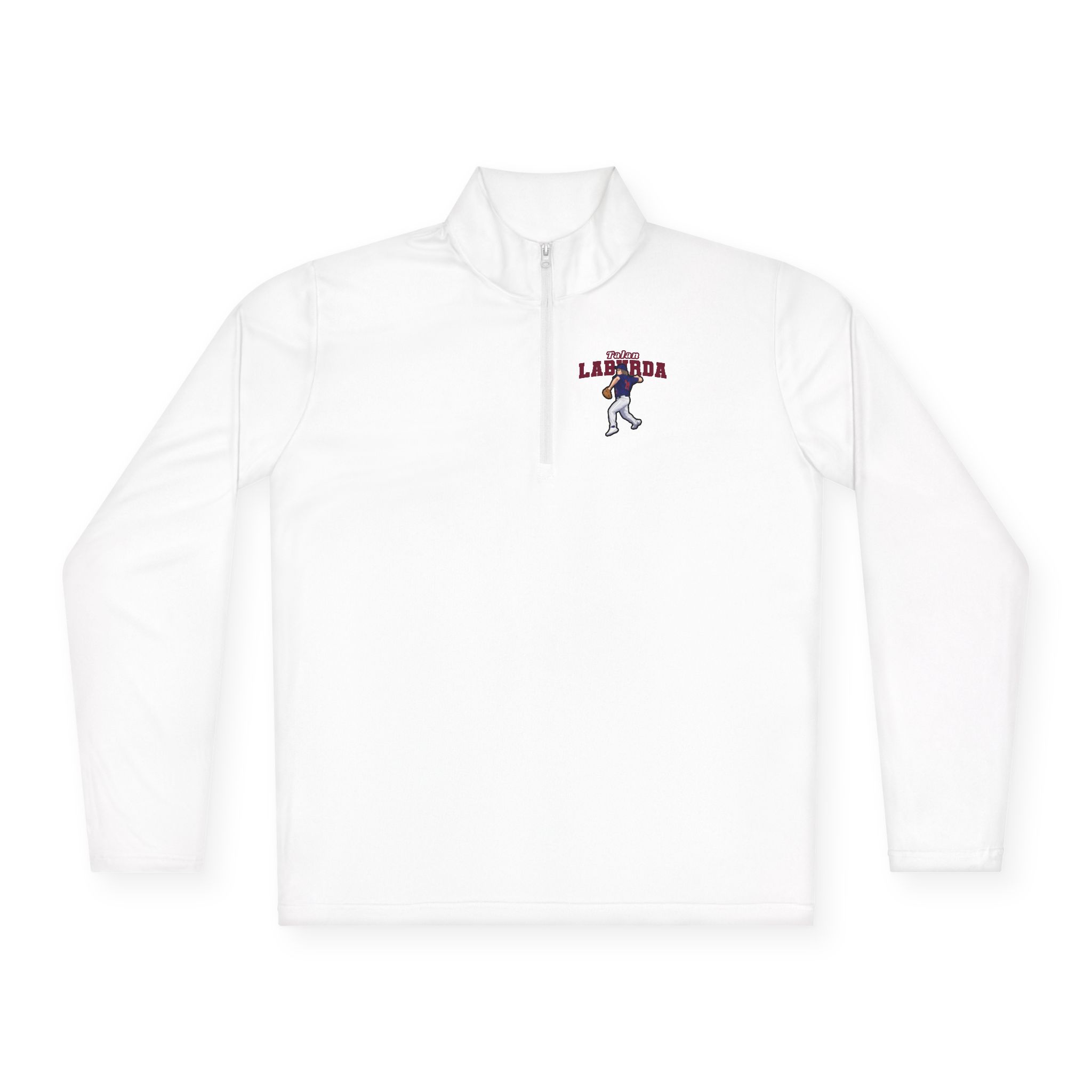 Q-Zip Pullover — character_name_arch in White