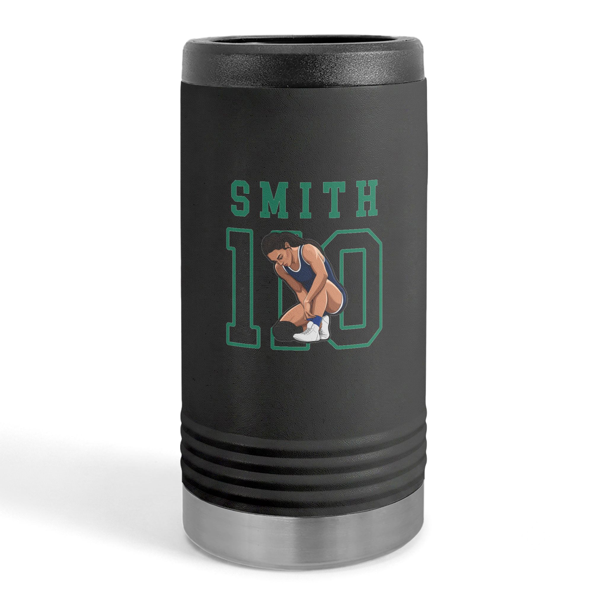 Slim Stainless Can Cooler — character_shirsey in Black