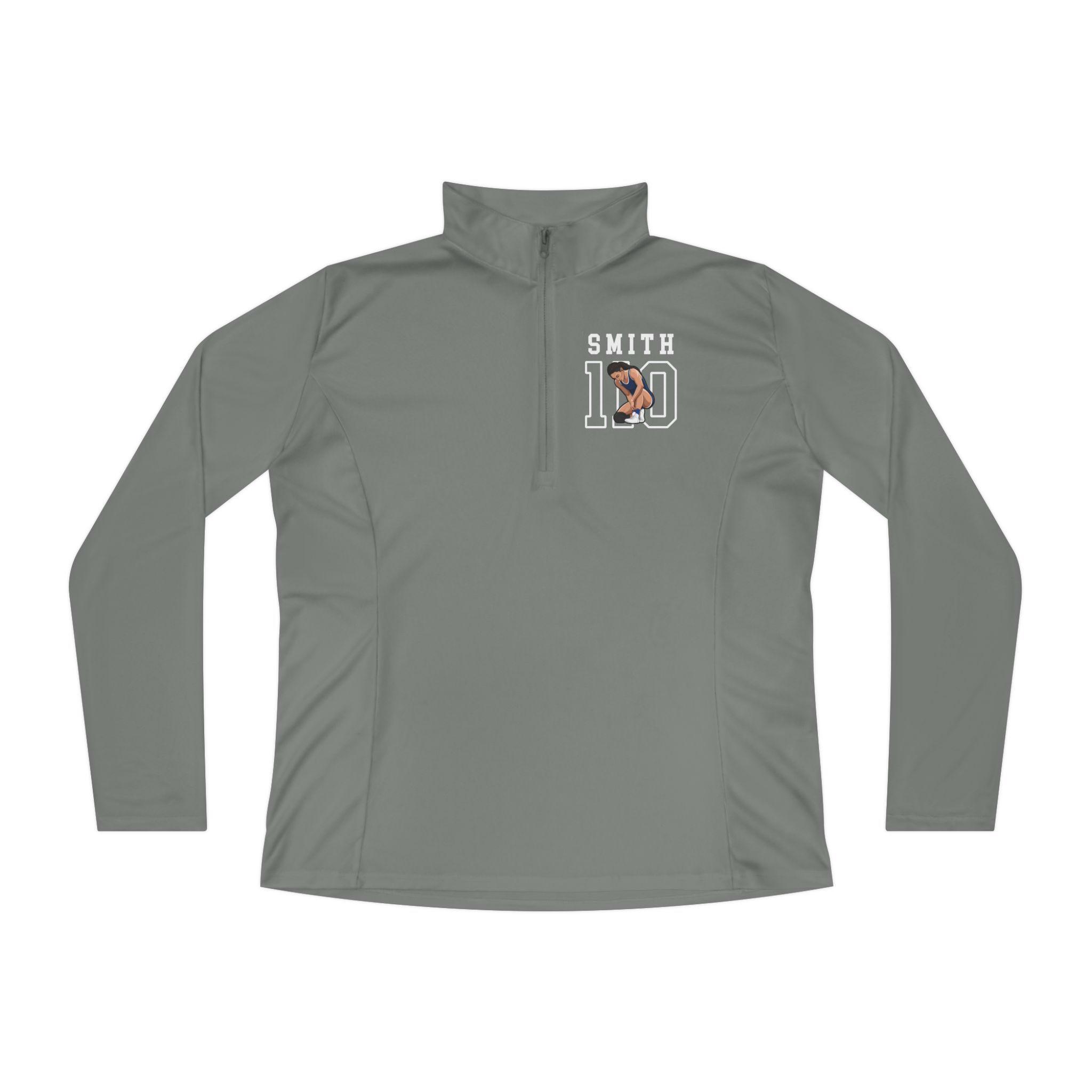 Women's Q-Zip Pullover — character_shirsey in Grey