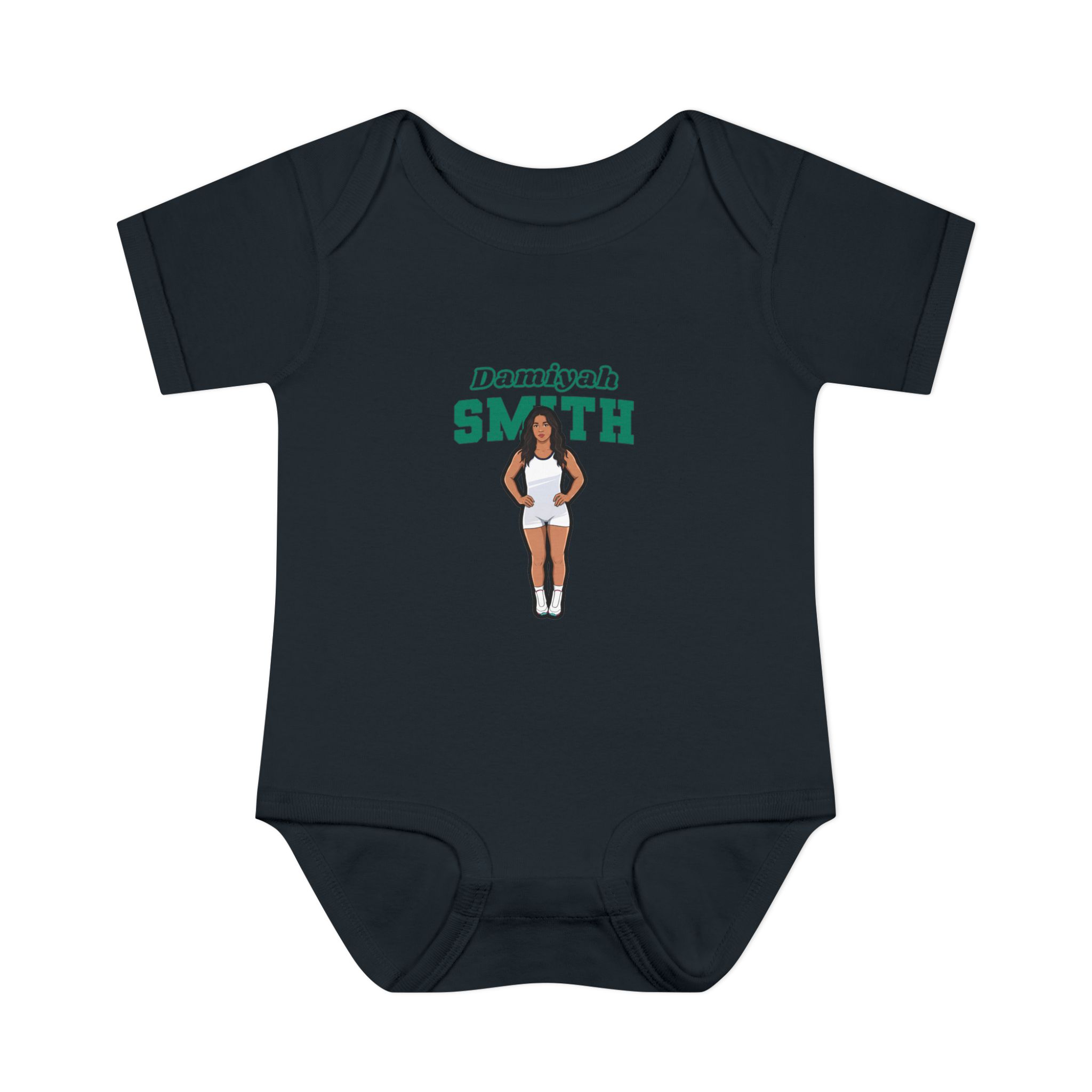 Baby Onesie — character_name_arch in Black