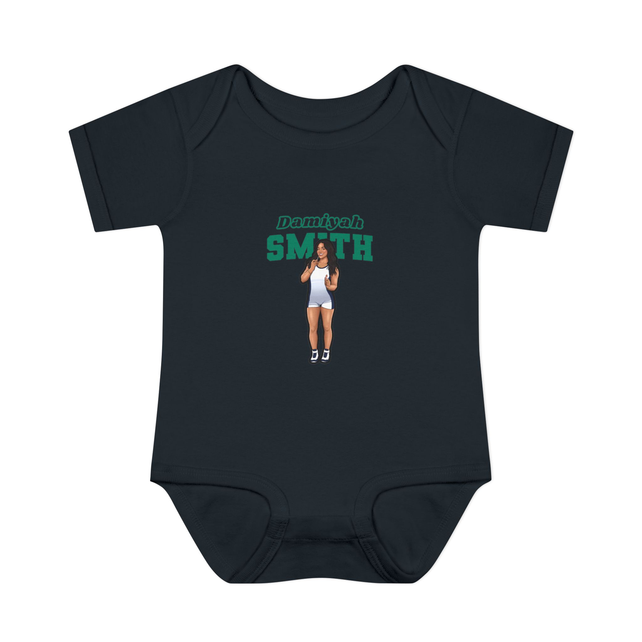 Baby Onesie — character_name_arch in Black