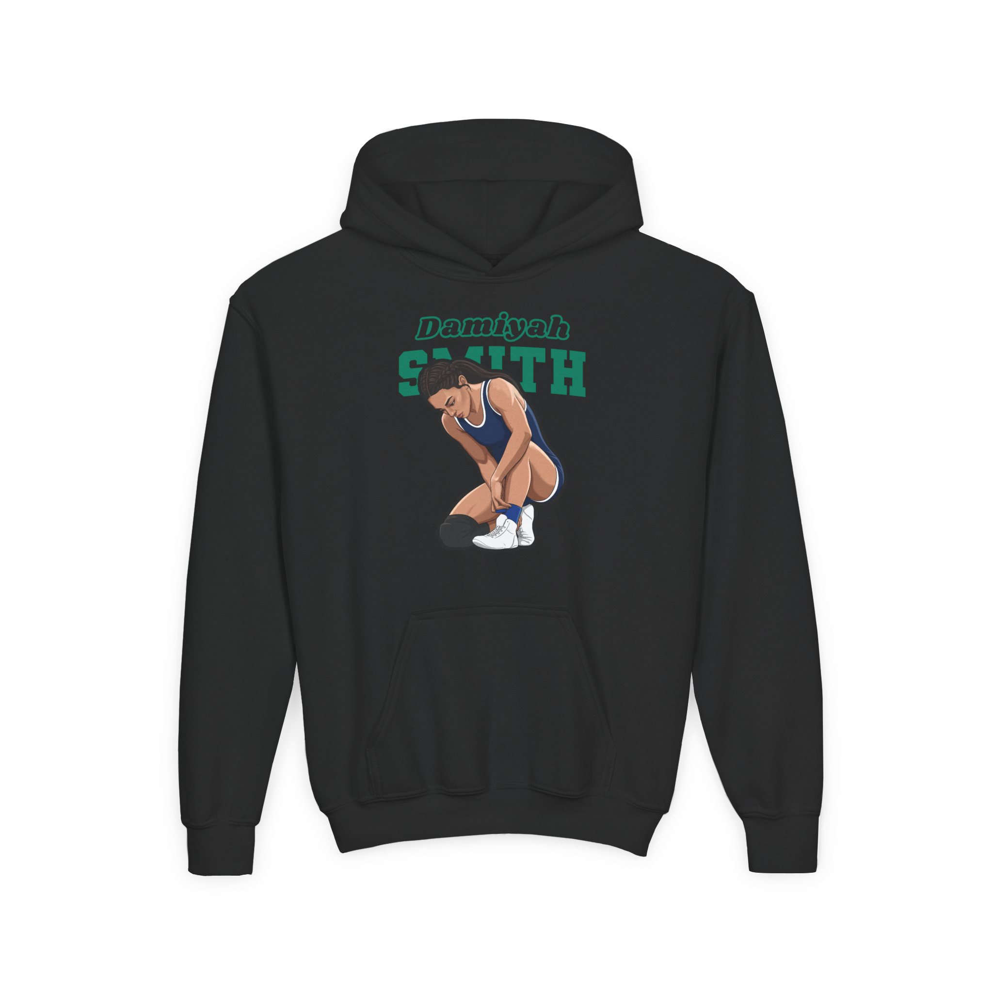 Youth Hoodie — character_name_arch in Black
