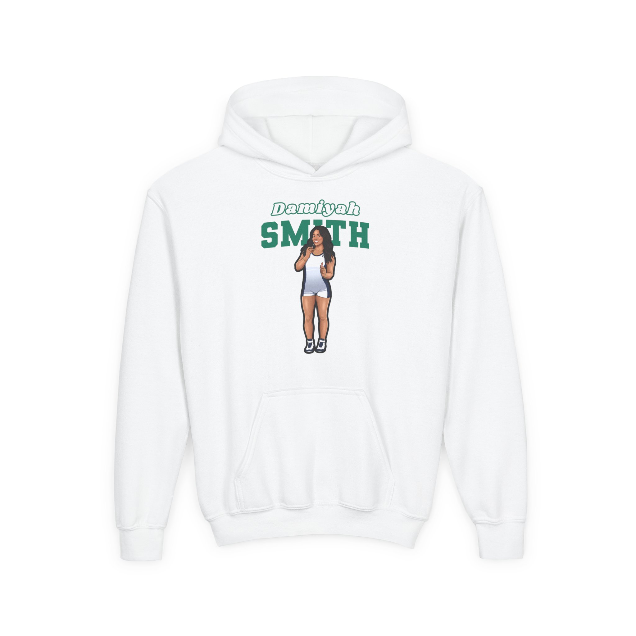 Youth Hoodie — character_name_arch in White