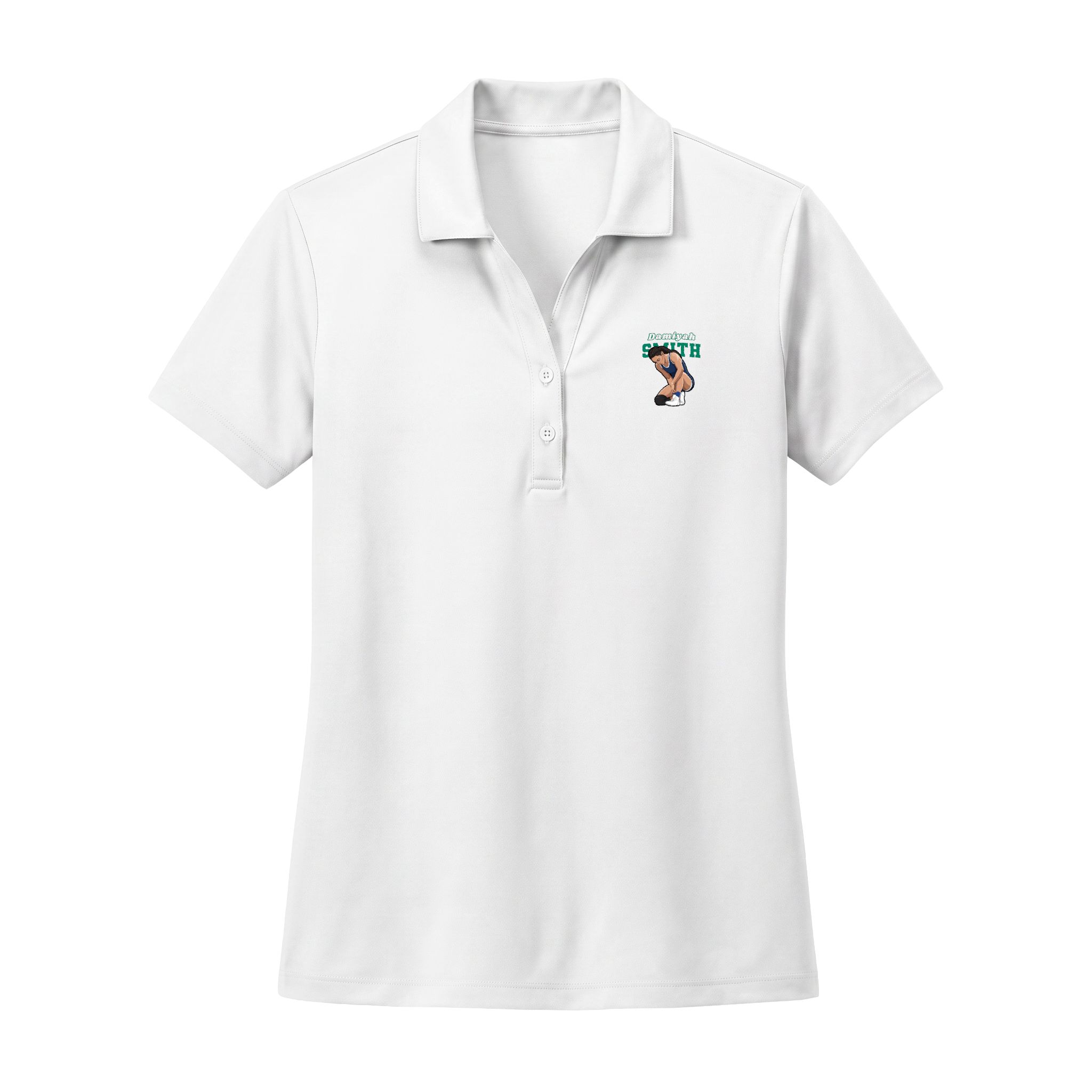 Women's Polo — character_name_arch in White