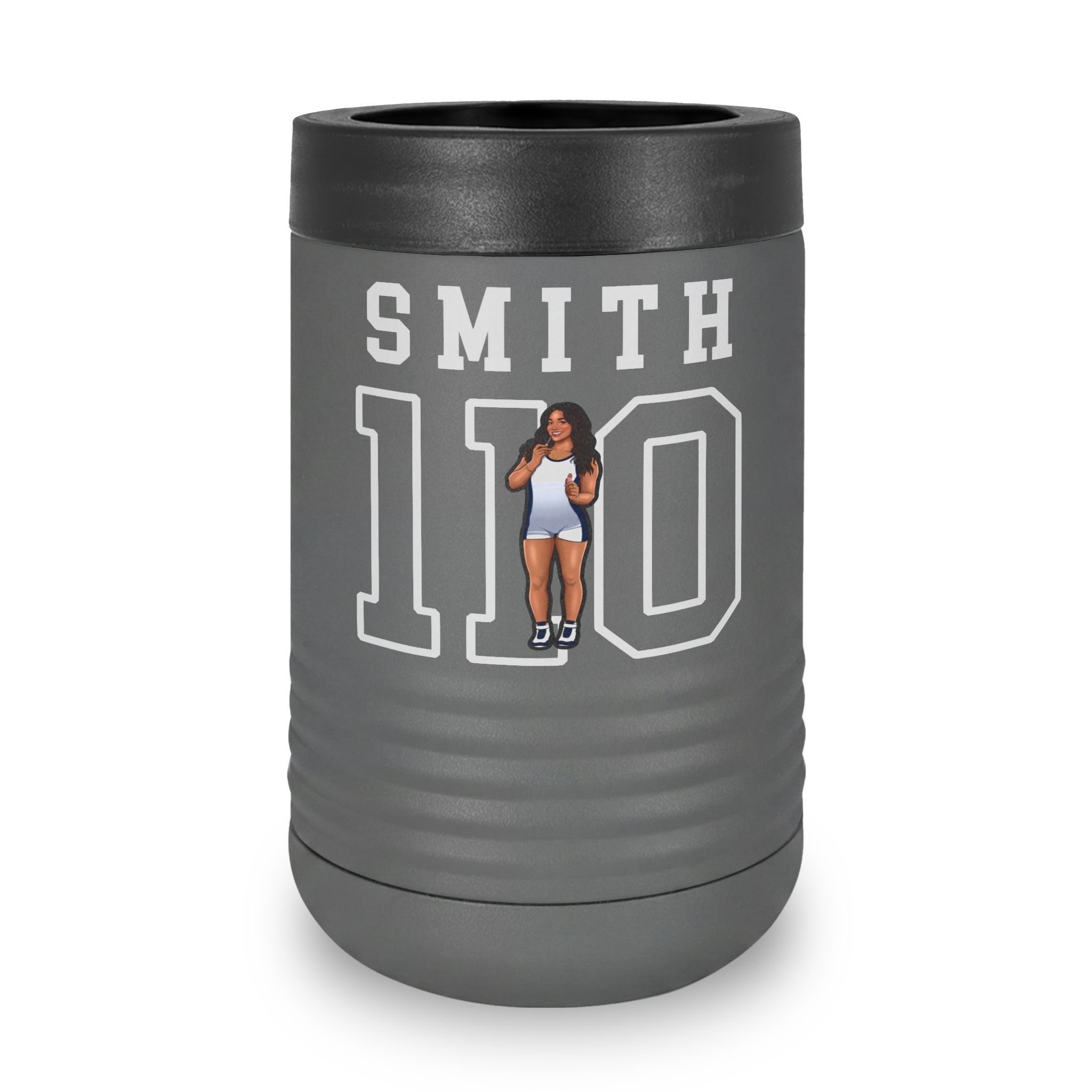 Stainless Can Cooler — character_shirsey in Grey