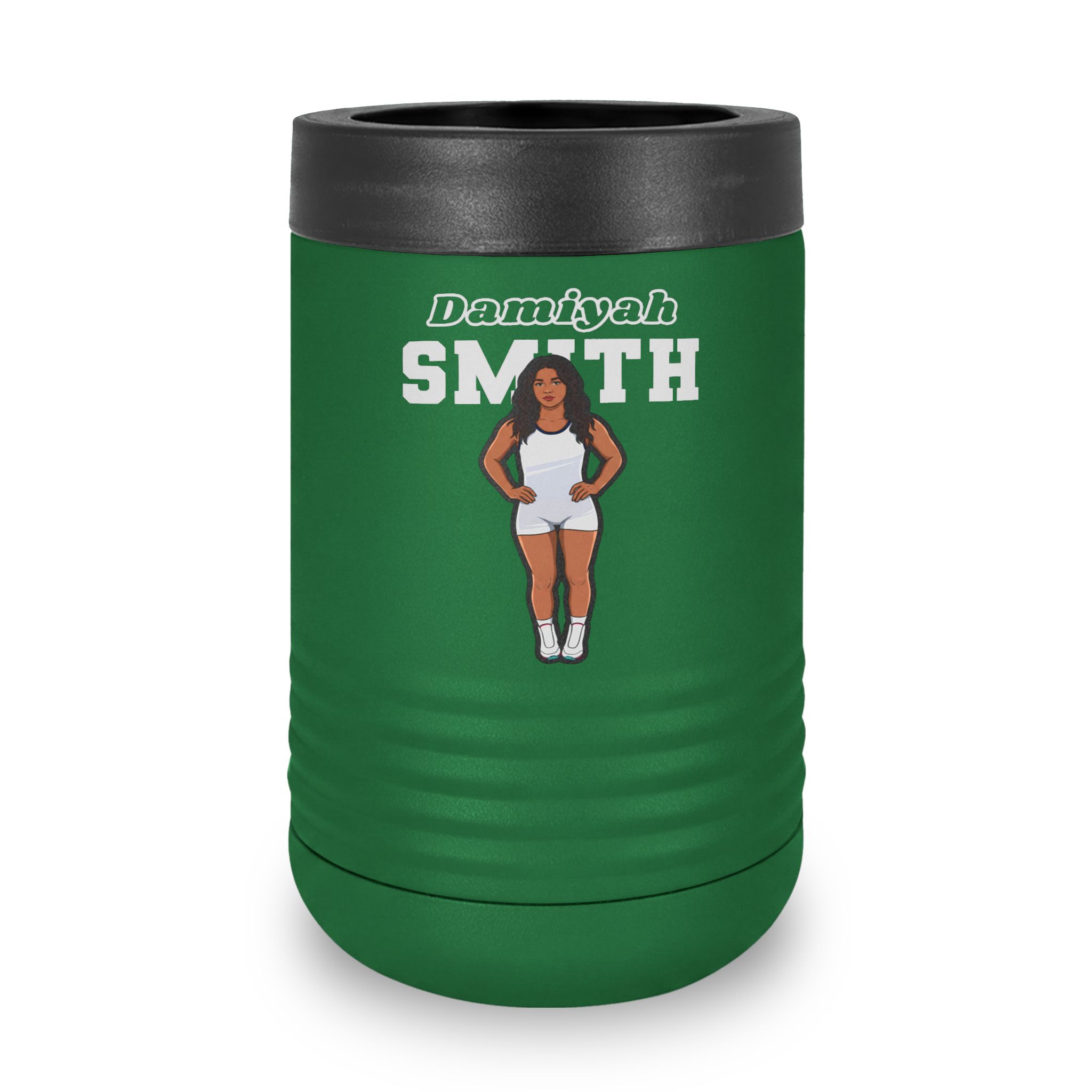 Stainless Can Cooler — character_name_arch in Green