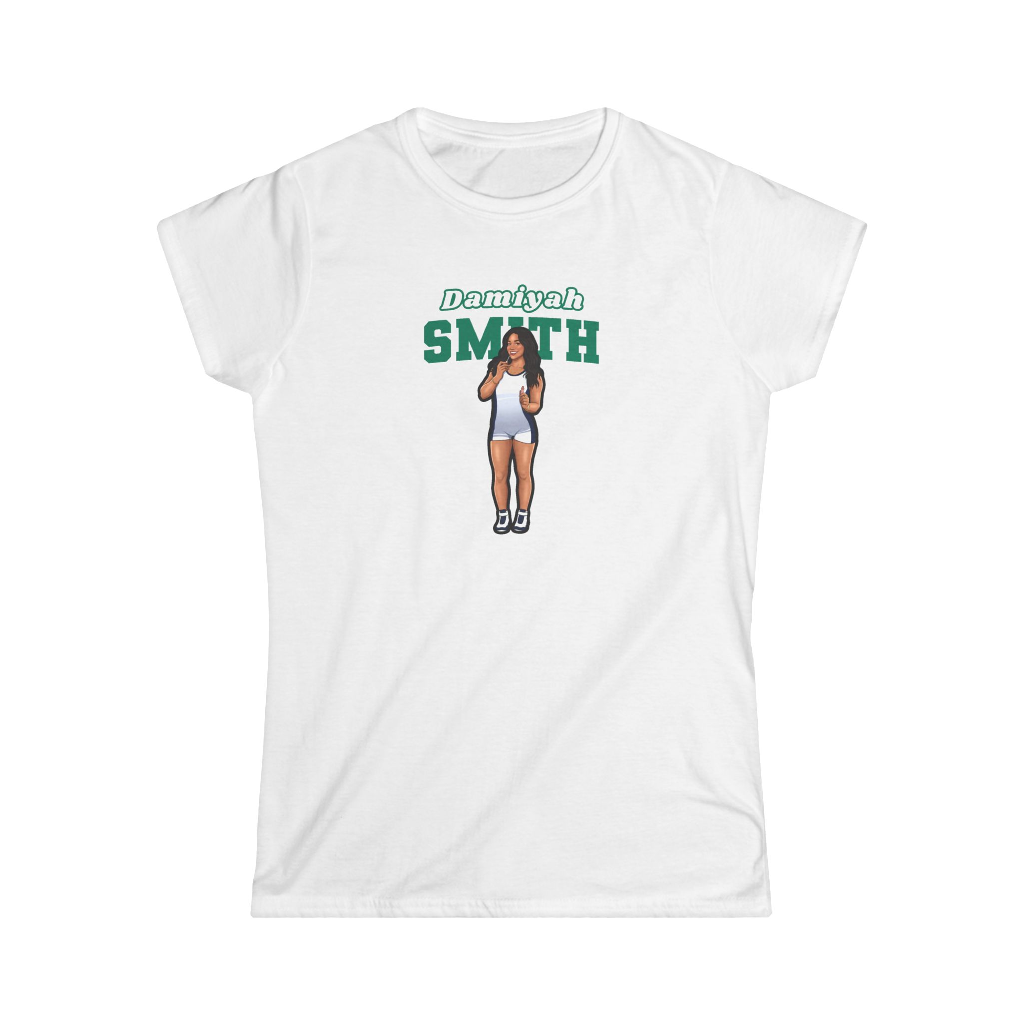 Women's Softstyle Tee — character_name_arch in White