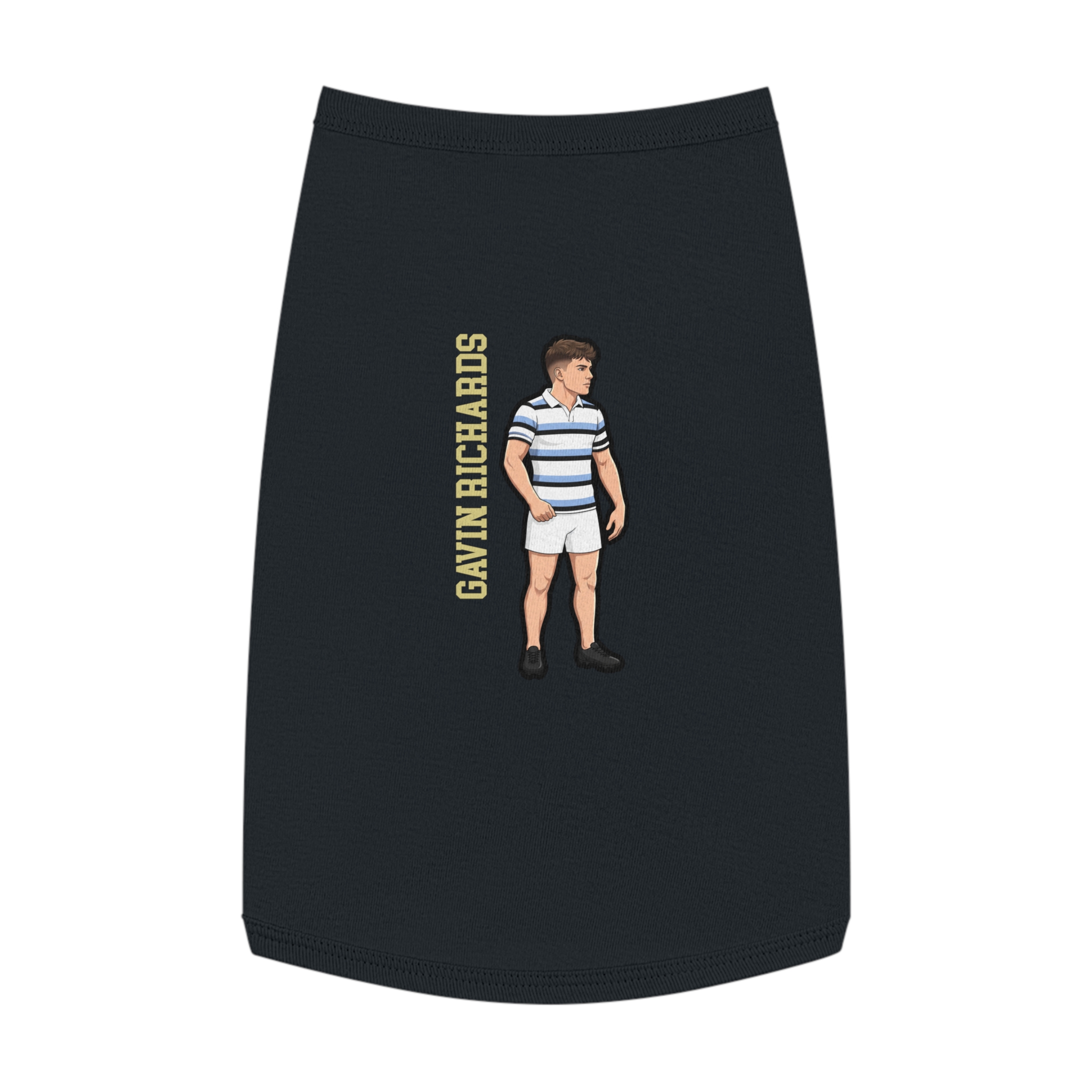 Pet Tank Top — character_name_vertical in Black