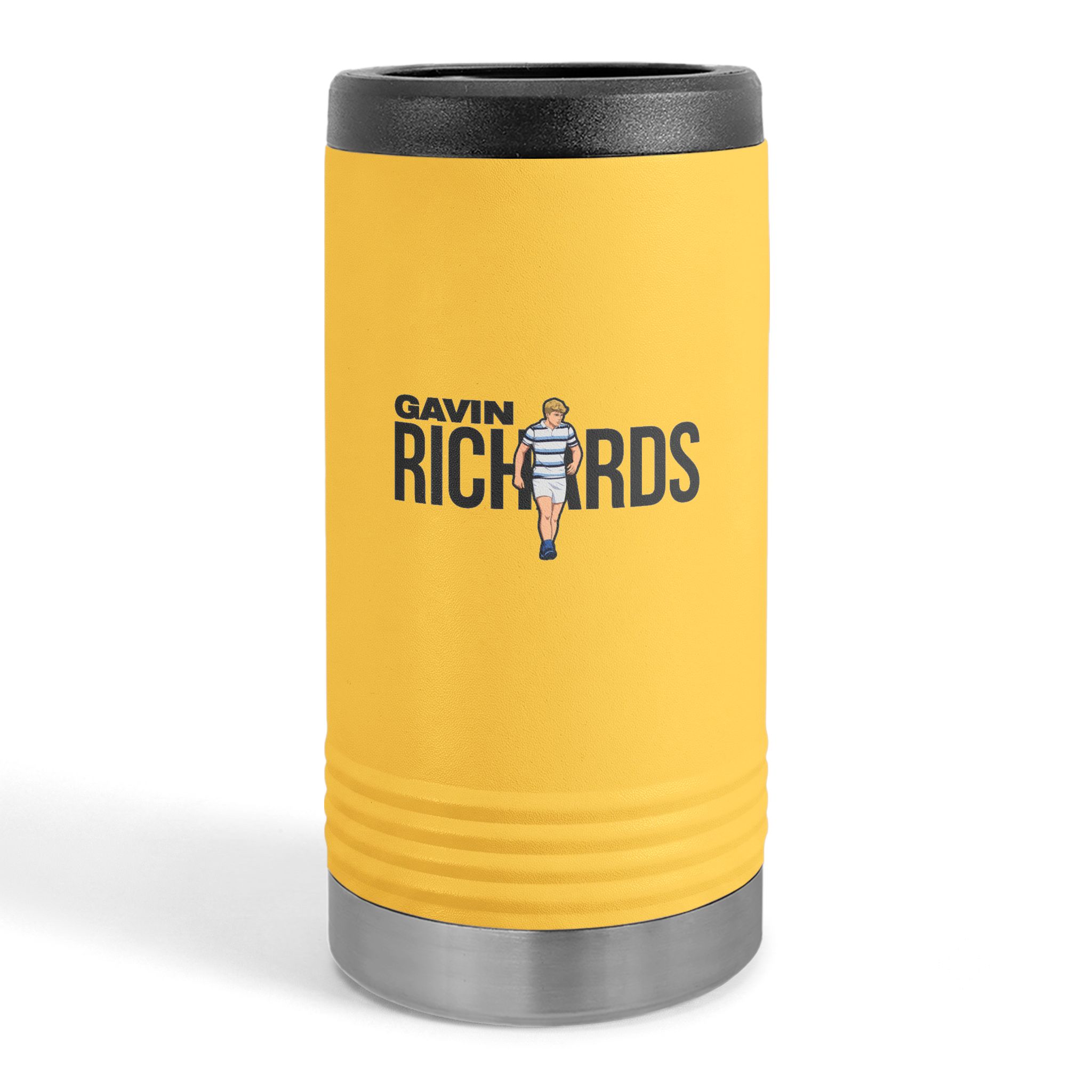 Slim Stainless Can Cooler — character_player_name in Yellow