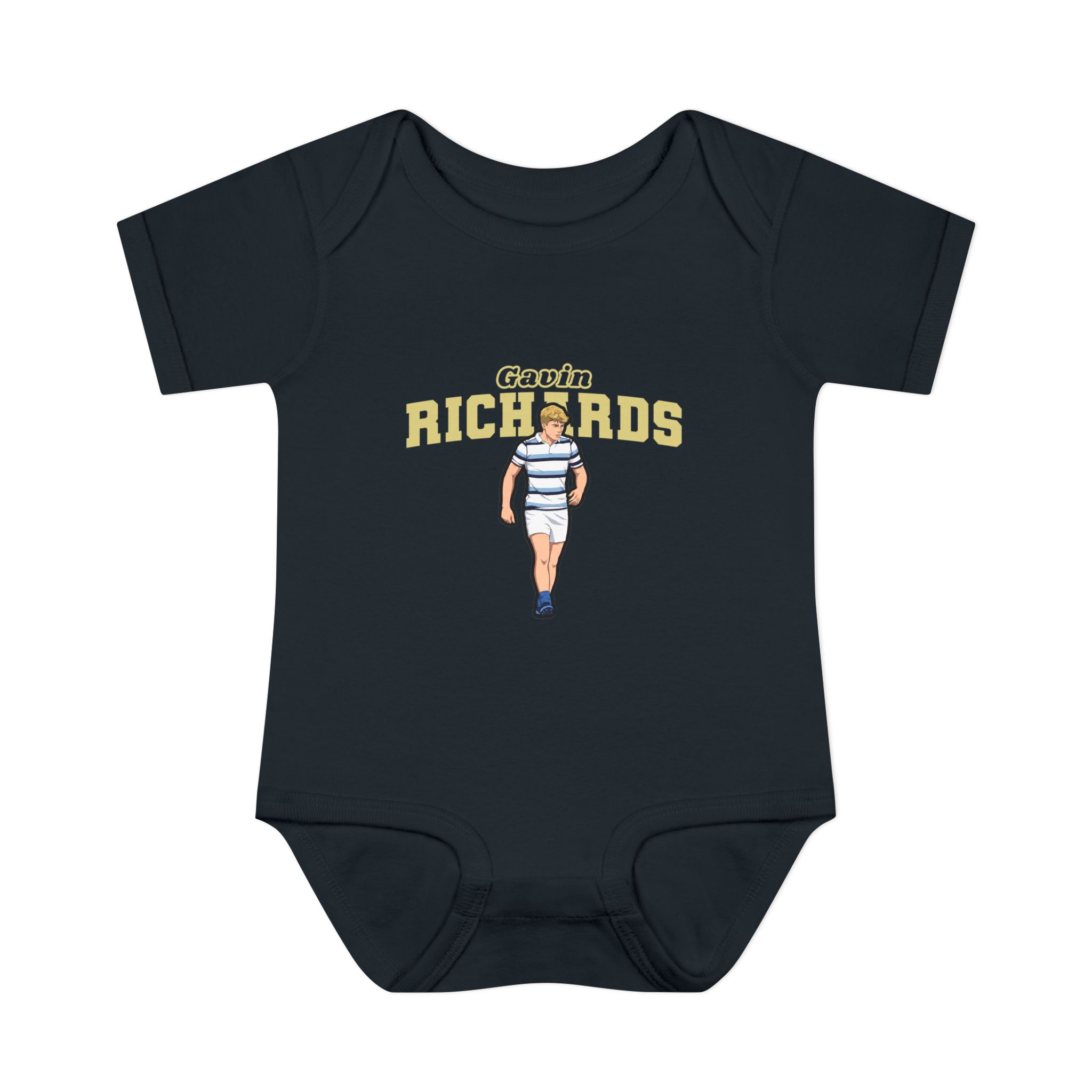 Baby Onesie — character_name_arch in Black