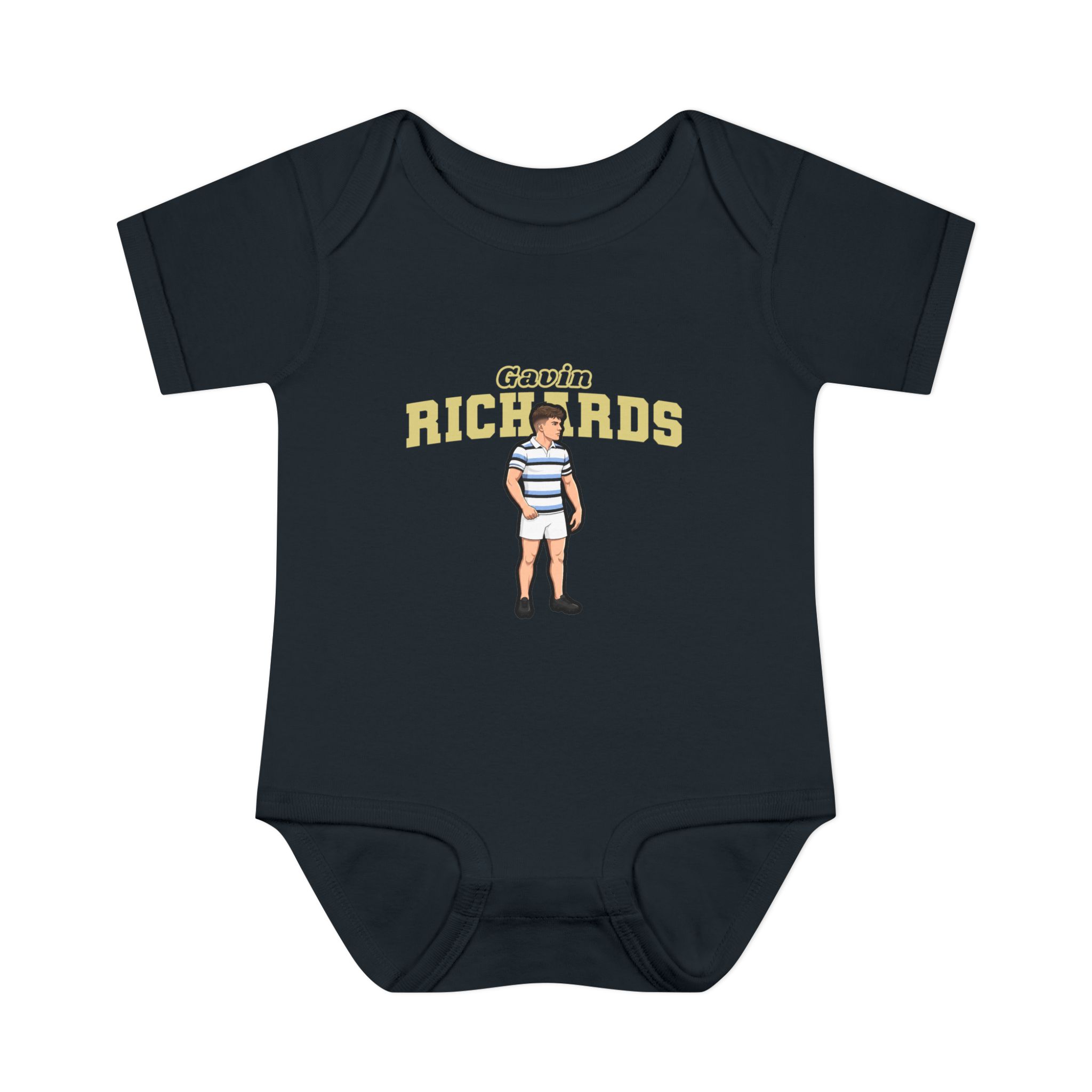 Baby Onesie — character_name_arch in Black