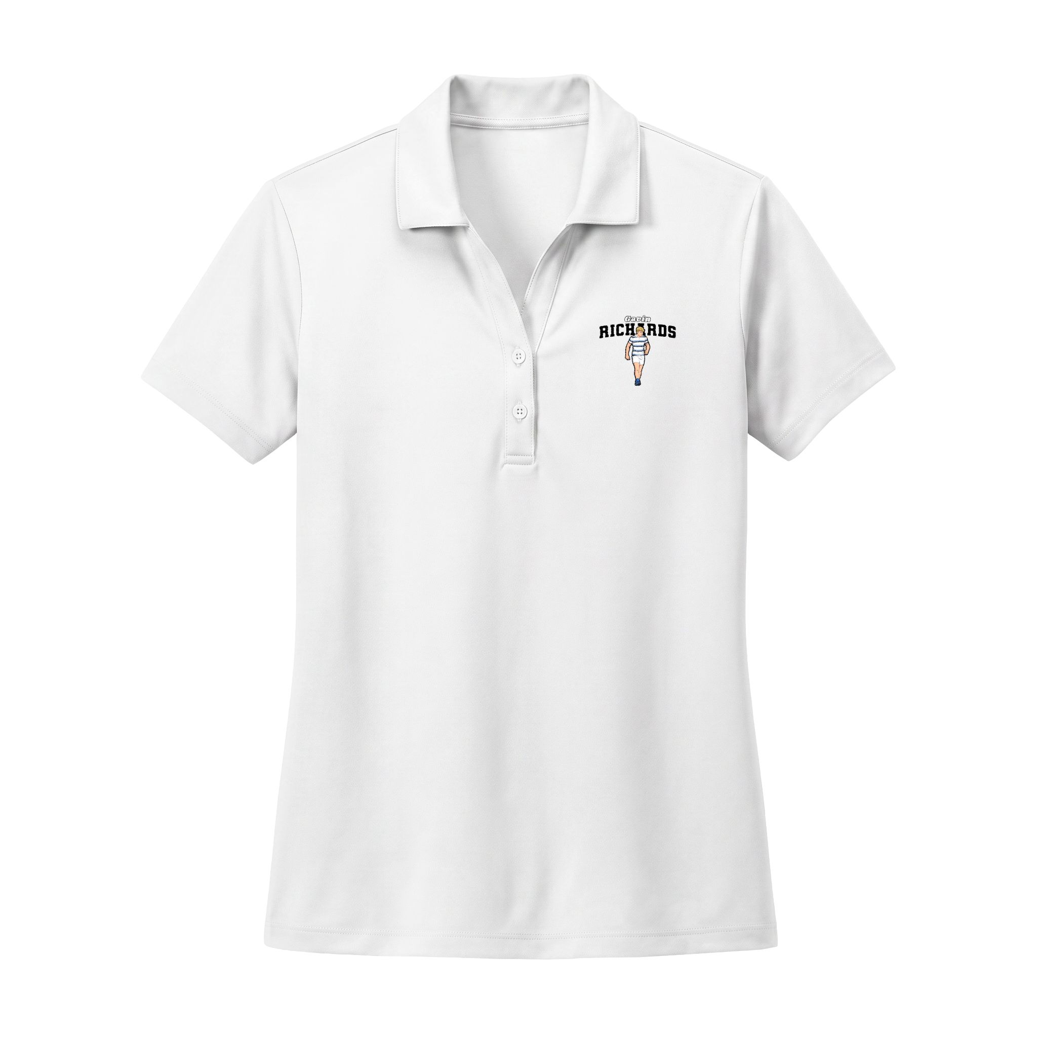 Women's Performance Polo — character_name_arch in White