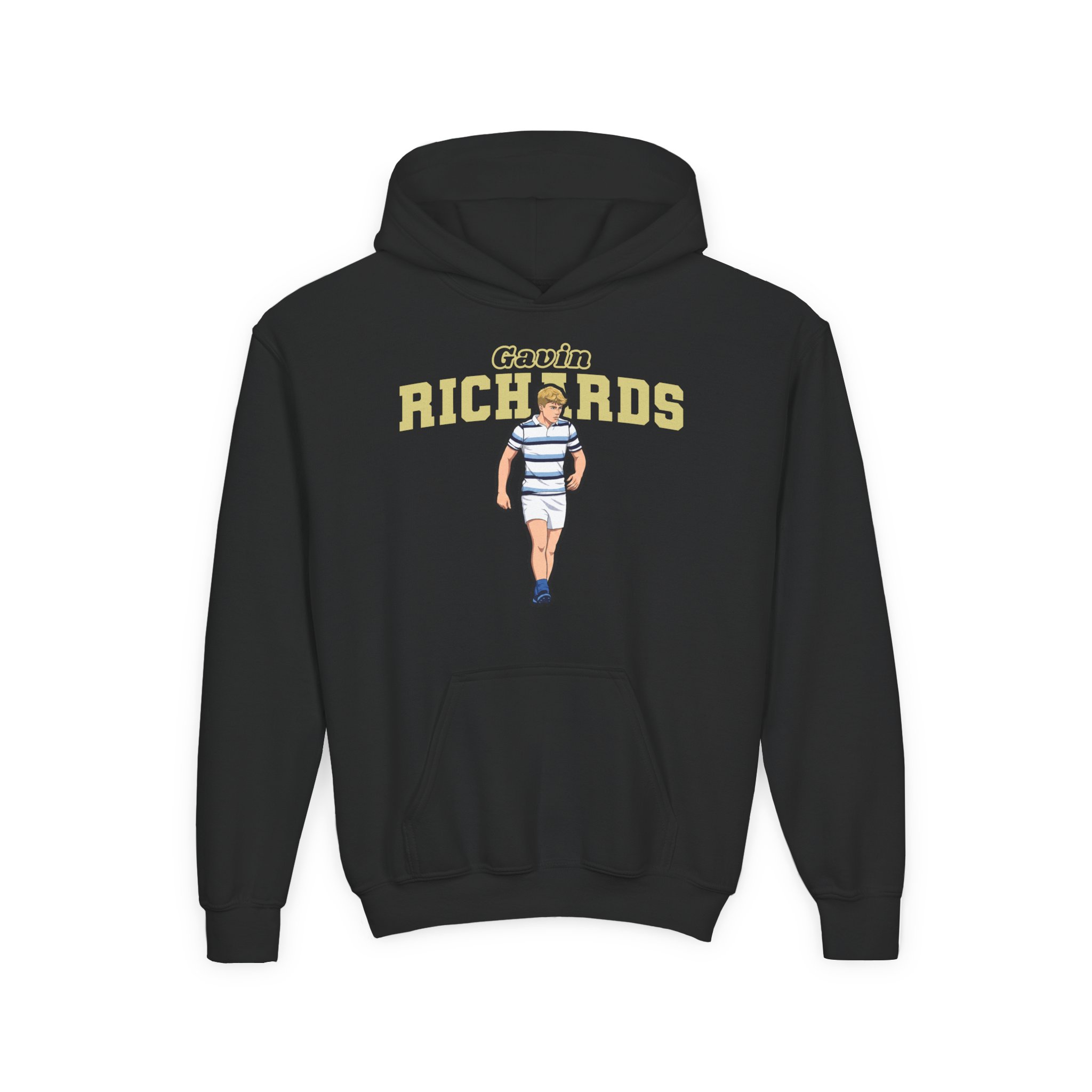 Youth Hoodie — character_name_arch in Black