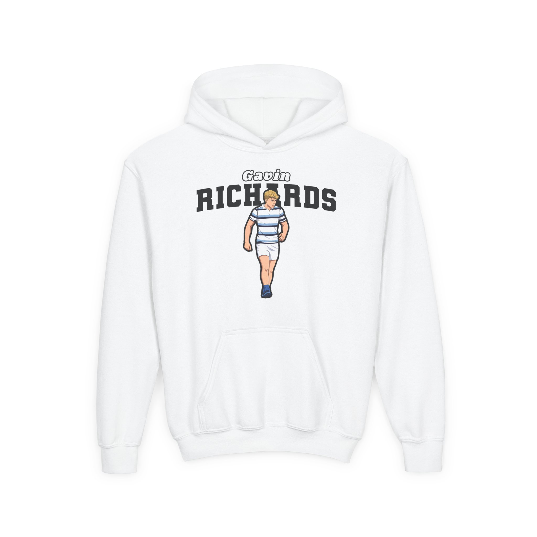 Youth Hoodie — character_name_arch in White