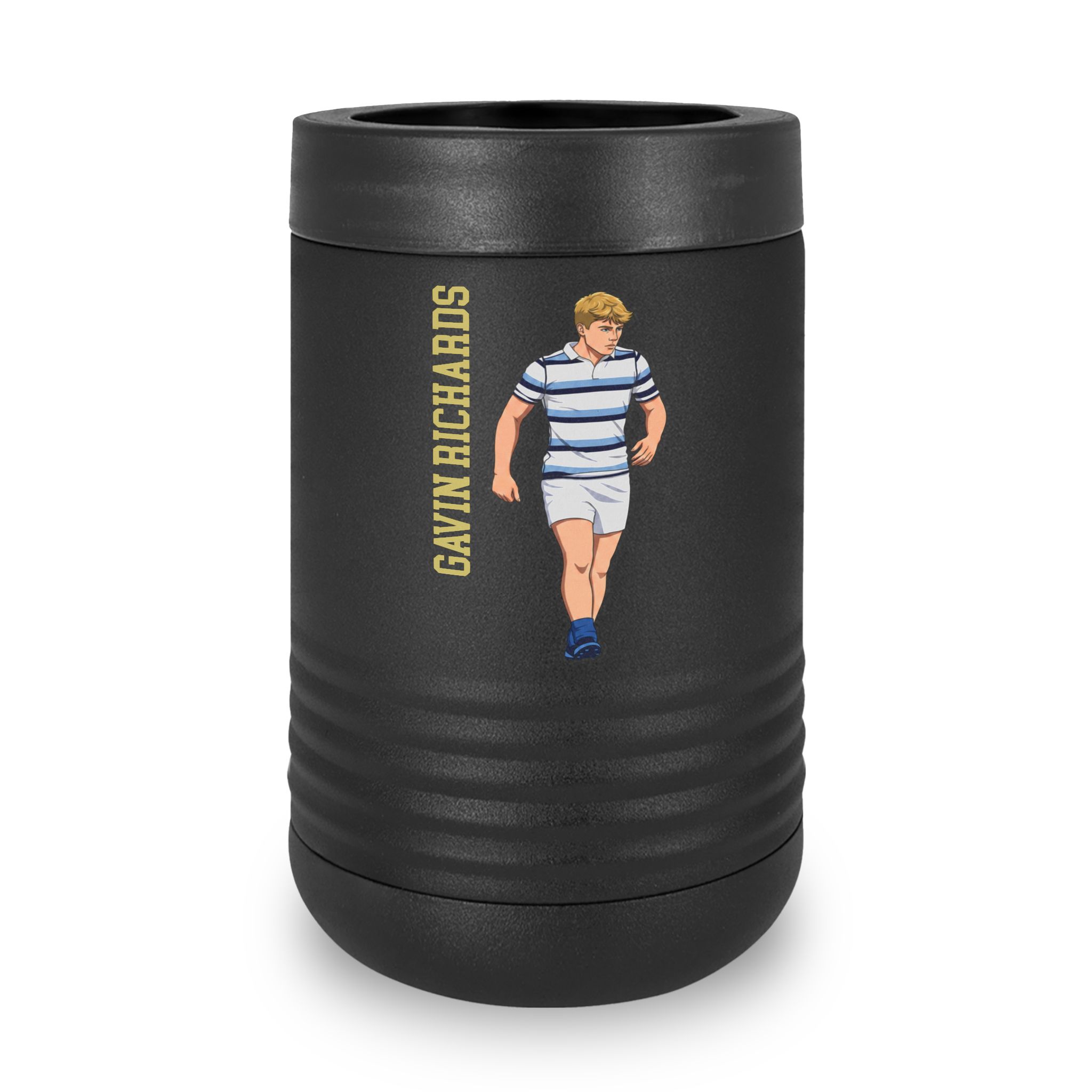 Stainless Can Cooler — character_name_vertical in Black