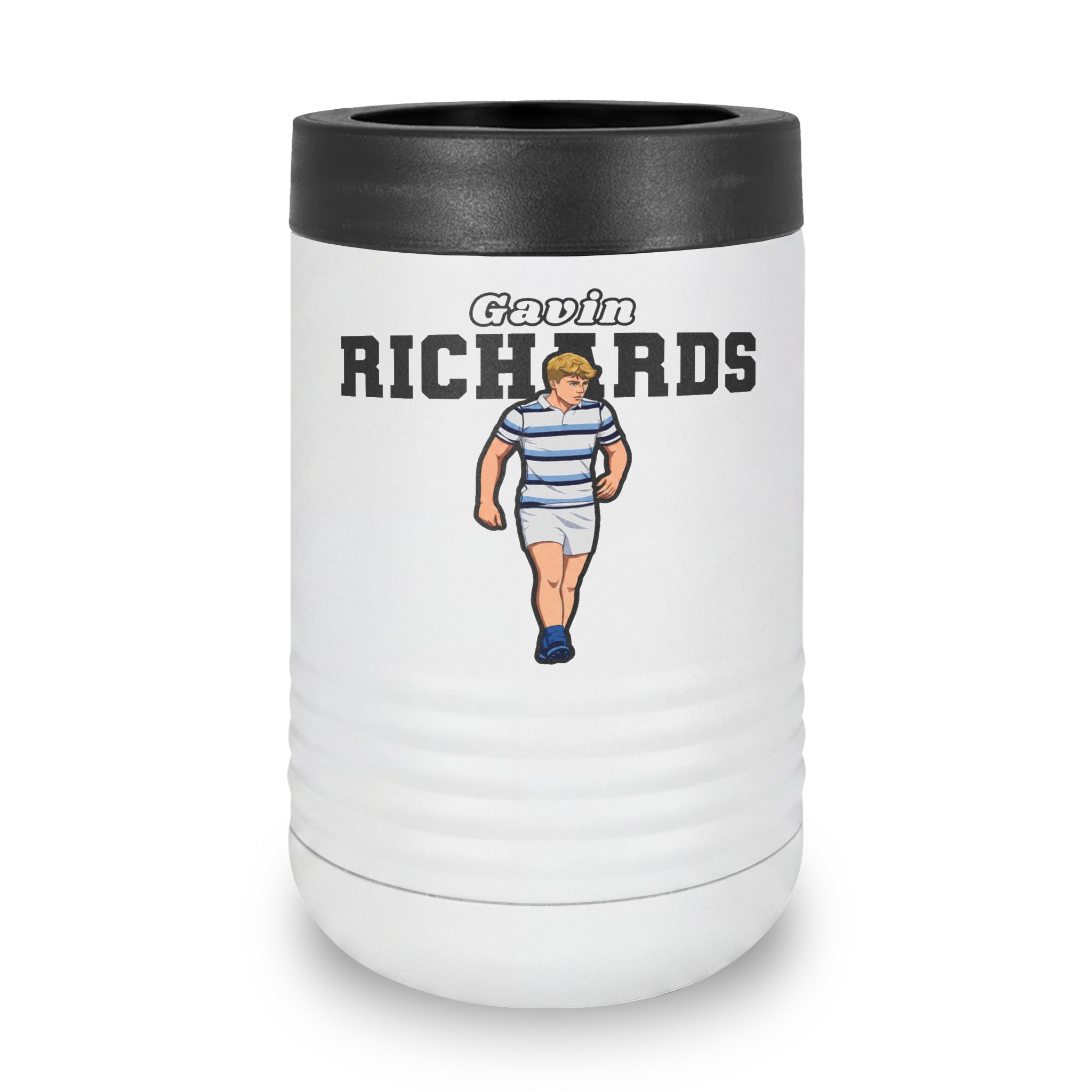 Stainless Can Cooler — character_name_arch in White