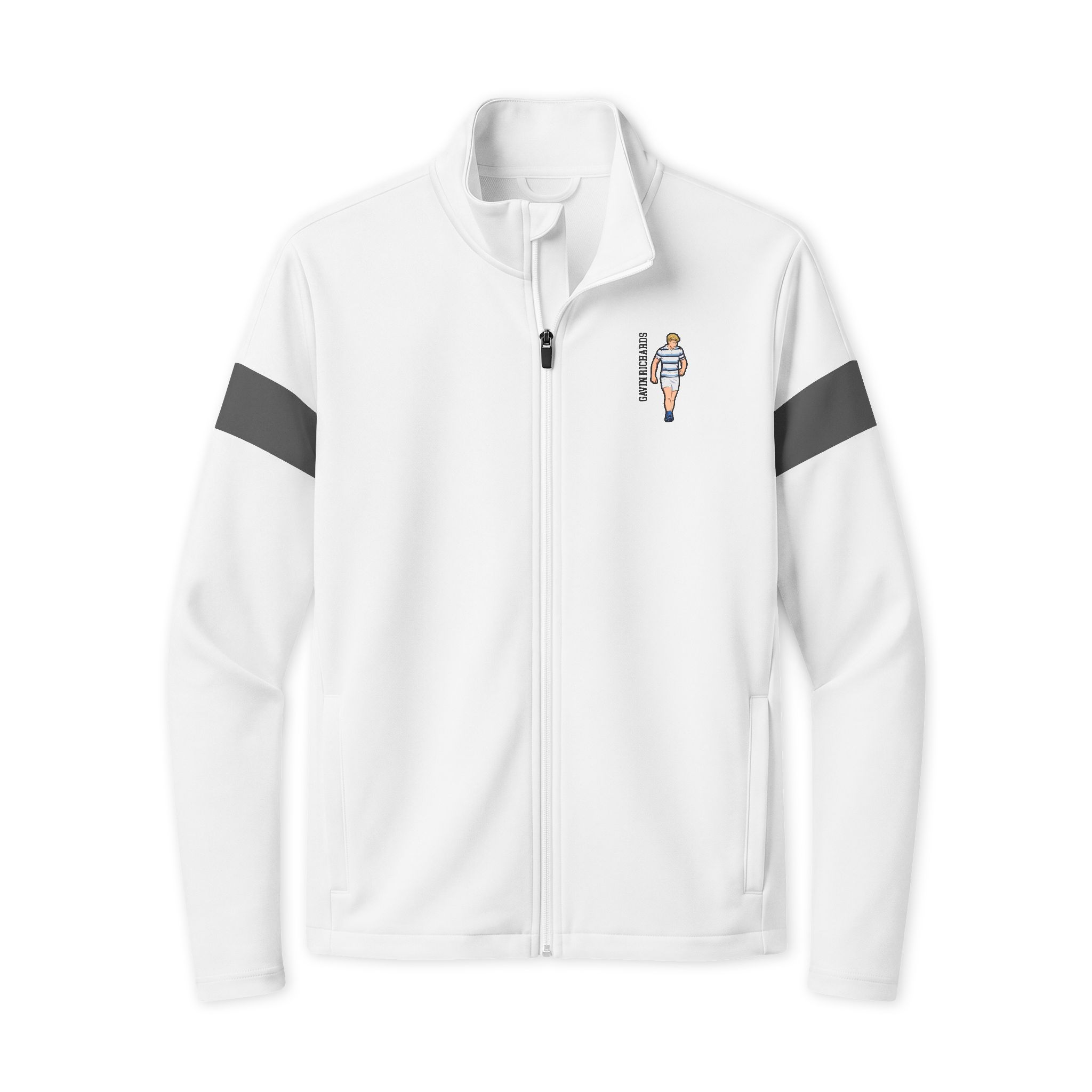 Travel Full-Zip Jacket — character_name_vertical in White/ Iron Grey