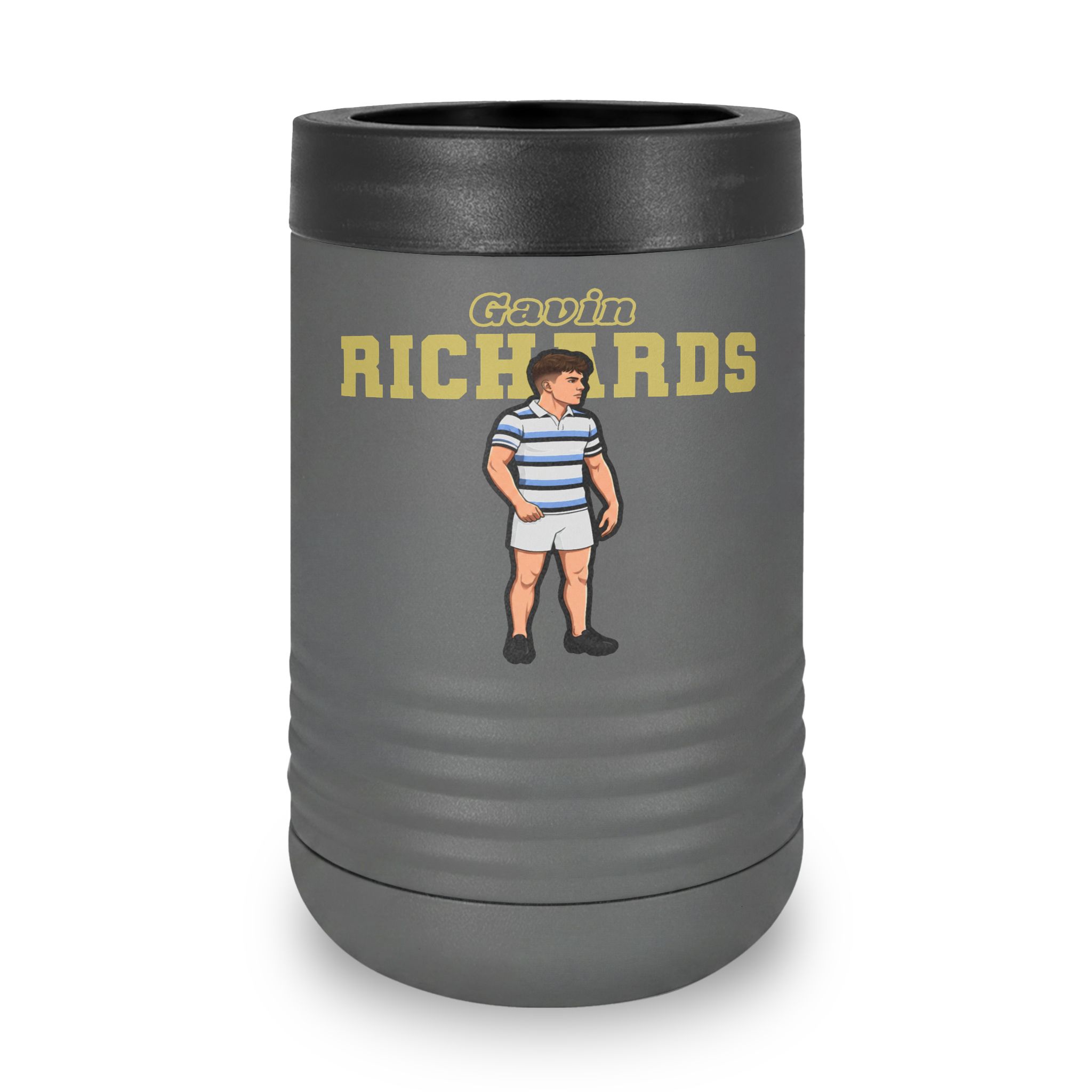 Stainless Can Cooler — character_name_arch in Grey